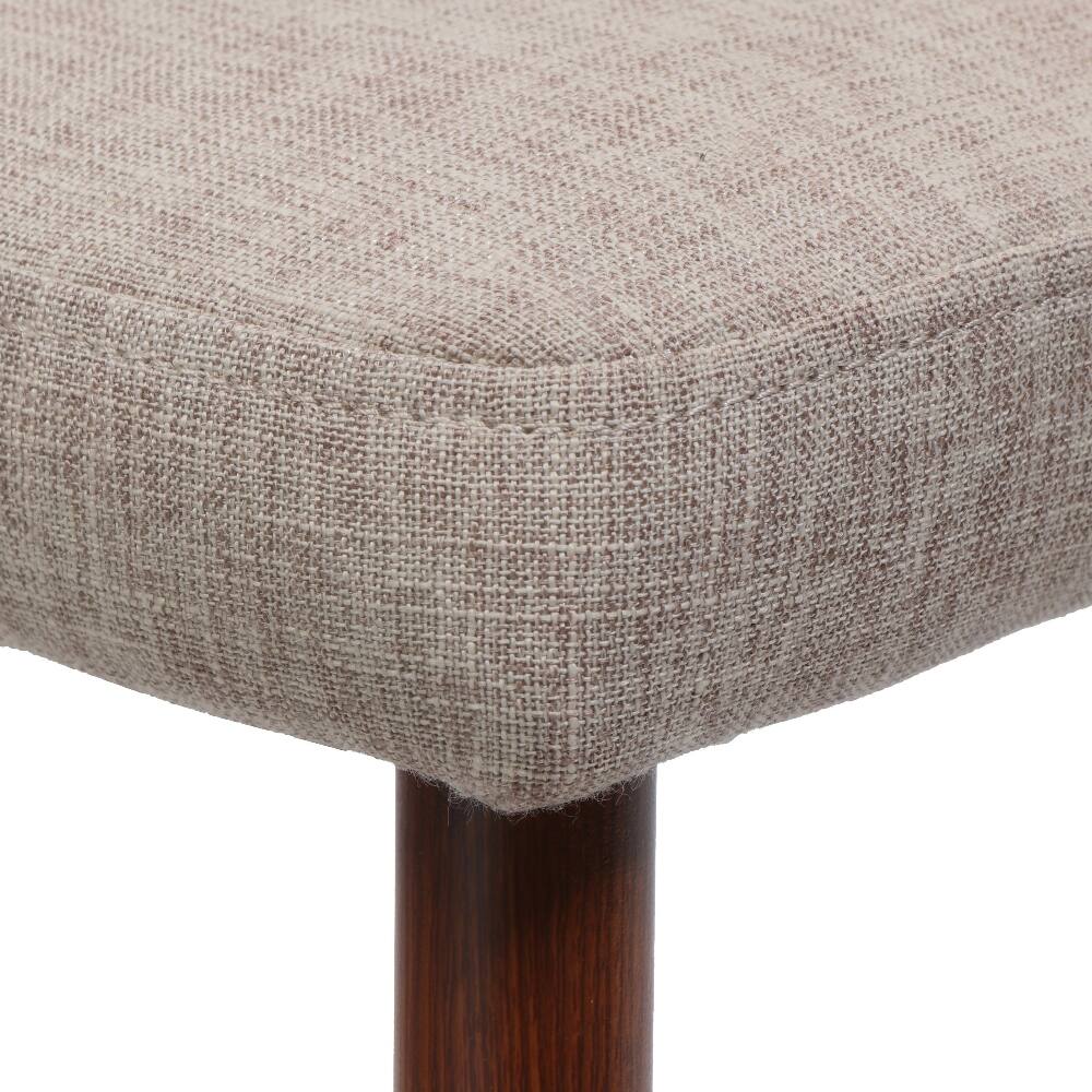 Alt View 7. Loheer - Loheer Mid Century Modern Fabric Armless Dining Chairs Set of 2 Wheat Dark Walnut - Wheat.