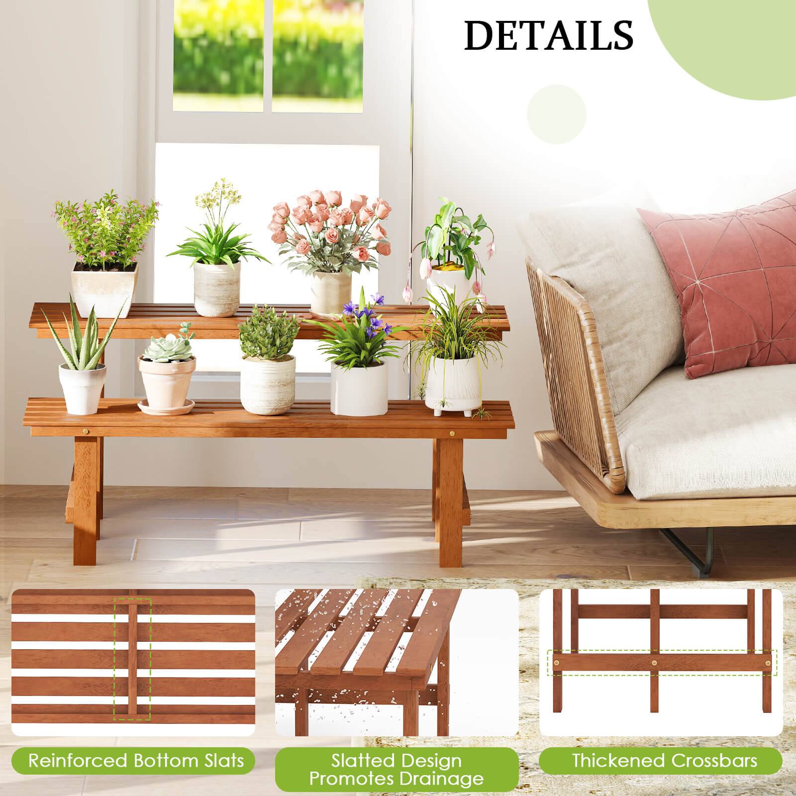 DETAILS

- Reinforced Bottom Slats
- Slatted Design Promotes Drainage
- Thickened Crossbars