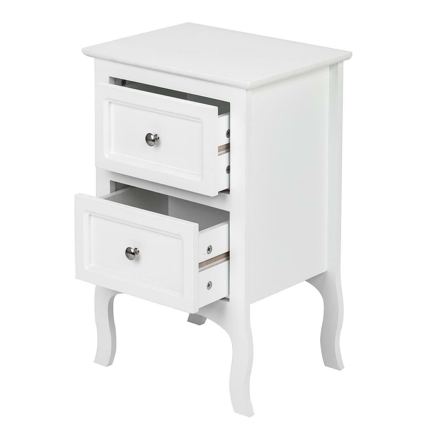 Alt View 1. Winado - 2 Layer End Side Bedside Table Nightstand Organizer with Drawer Storage - White.