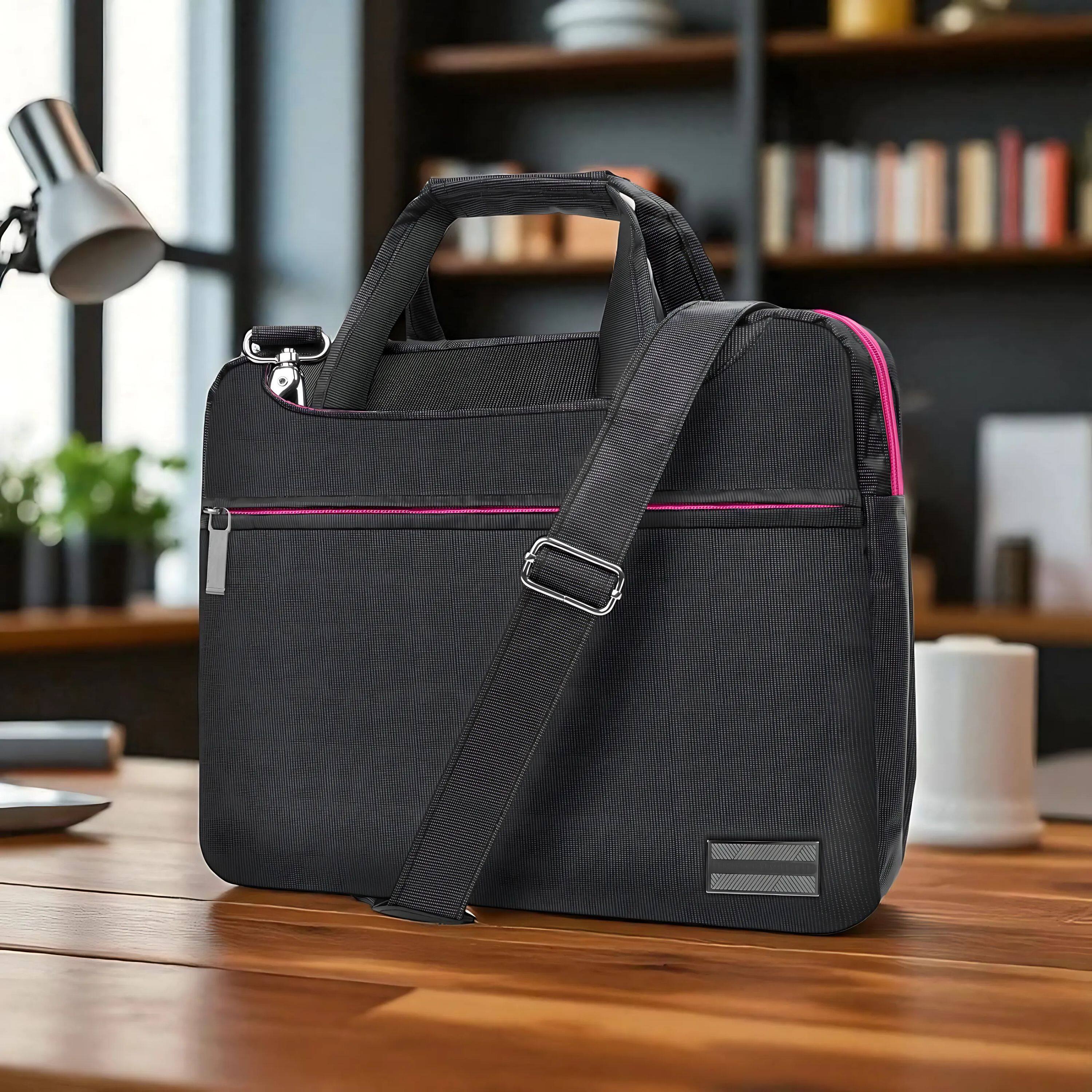 Left. Kitcheniva - Crossbody Messenger Bag For 13" Laptop - Gray-Pink.