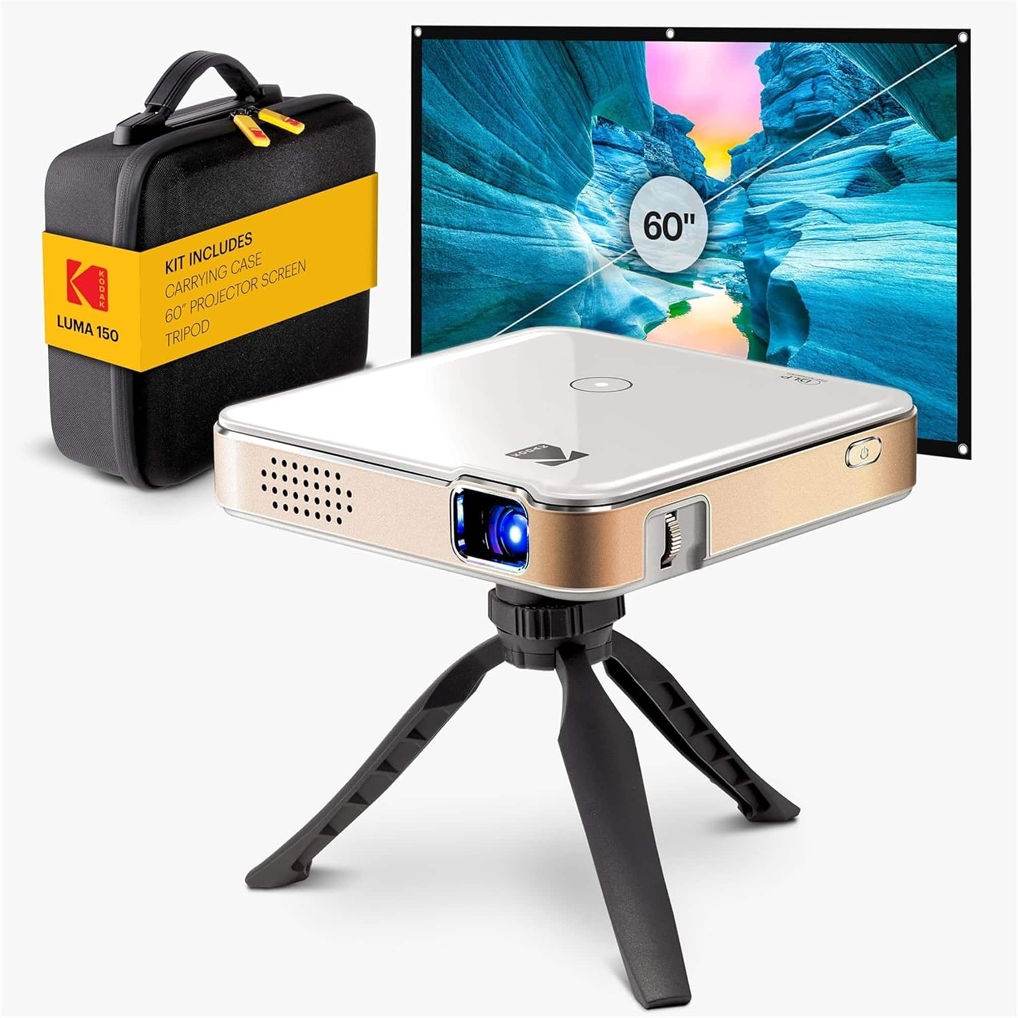 Kodak - Luma 150 Pico Projector, Rechargeable Ultra Mini Projector w/60" Screen, Tripod & Case - White