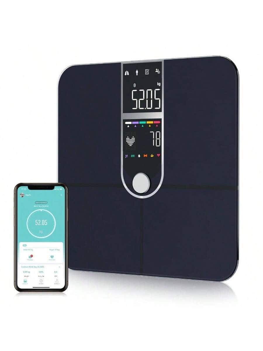 The Best Inks - Digital scale tempered glass platform, BMI tracking perfect for fitness tracking, with Auto-On/Auto-Off - Black