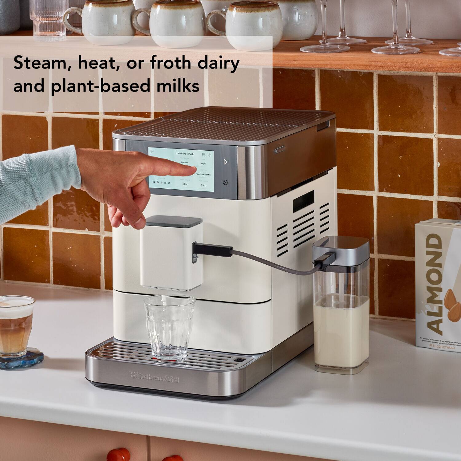 Steam, heat, or froth dairy and plant-based milks