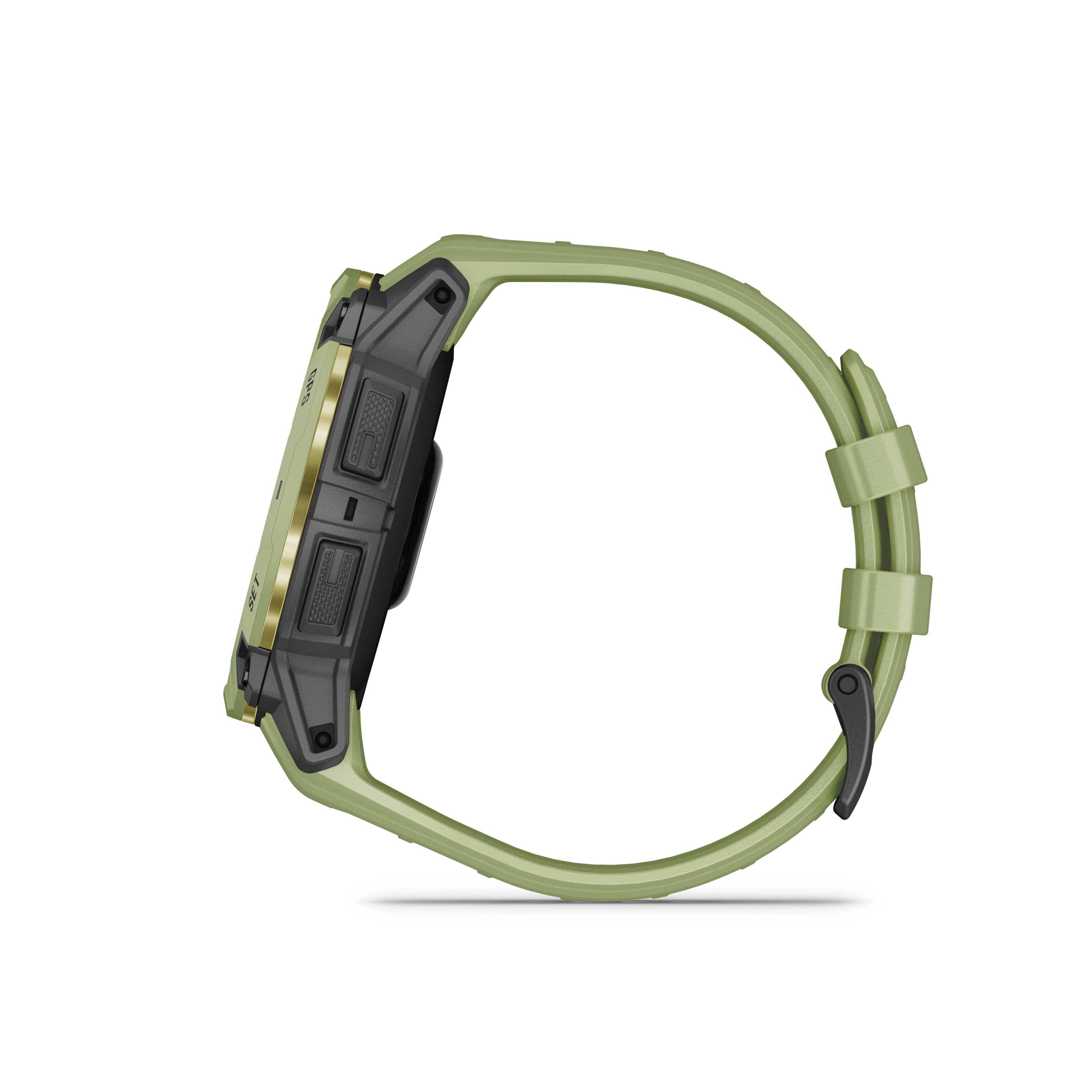 Back. Garmin - Instinct  3 GPS Smartwatch 50 mm AMOLED  Fiber-reinforced Polymer - Fern Green with Fern Green Band.