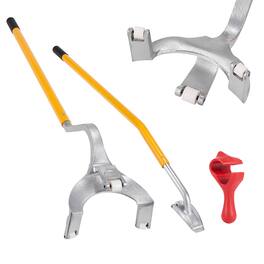 VEVOR - Tire Mount Demount Tool, 22.5-24.5 inch Manual Steel Tire Changer Mount Demount Removal Tool, with Extra Bead Holder - Yellow;Silver