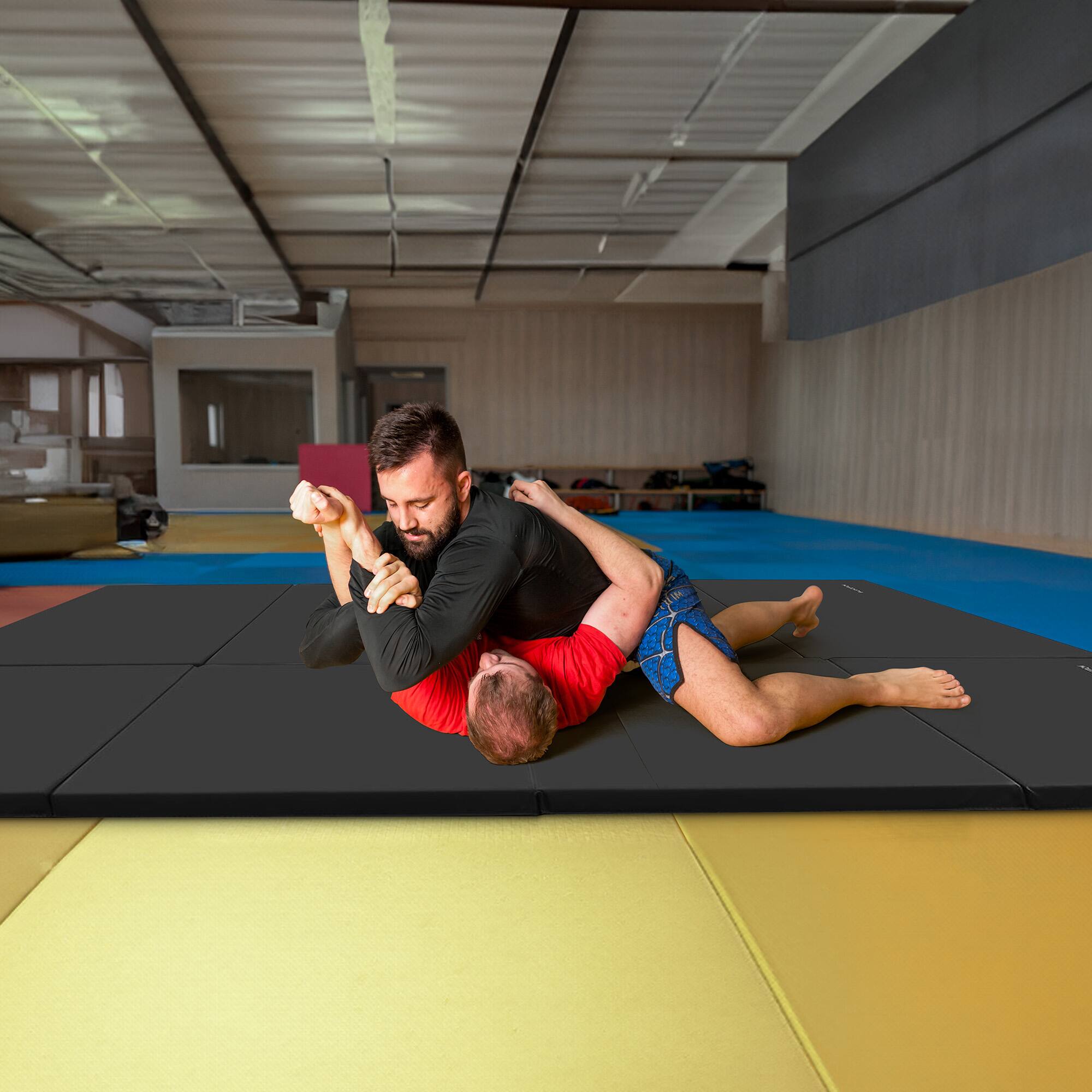 Alt View 3. BalanceFrom Fitness - BalanceFrom 4' x 6' x 2" All Purpose Folding Fitness Gymnastics Gym Mat, Black - Black.