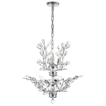 Front. CWI Lighting - Ivy 6 Light Chandelier With Chrome Finish - Chrome.