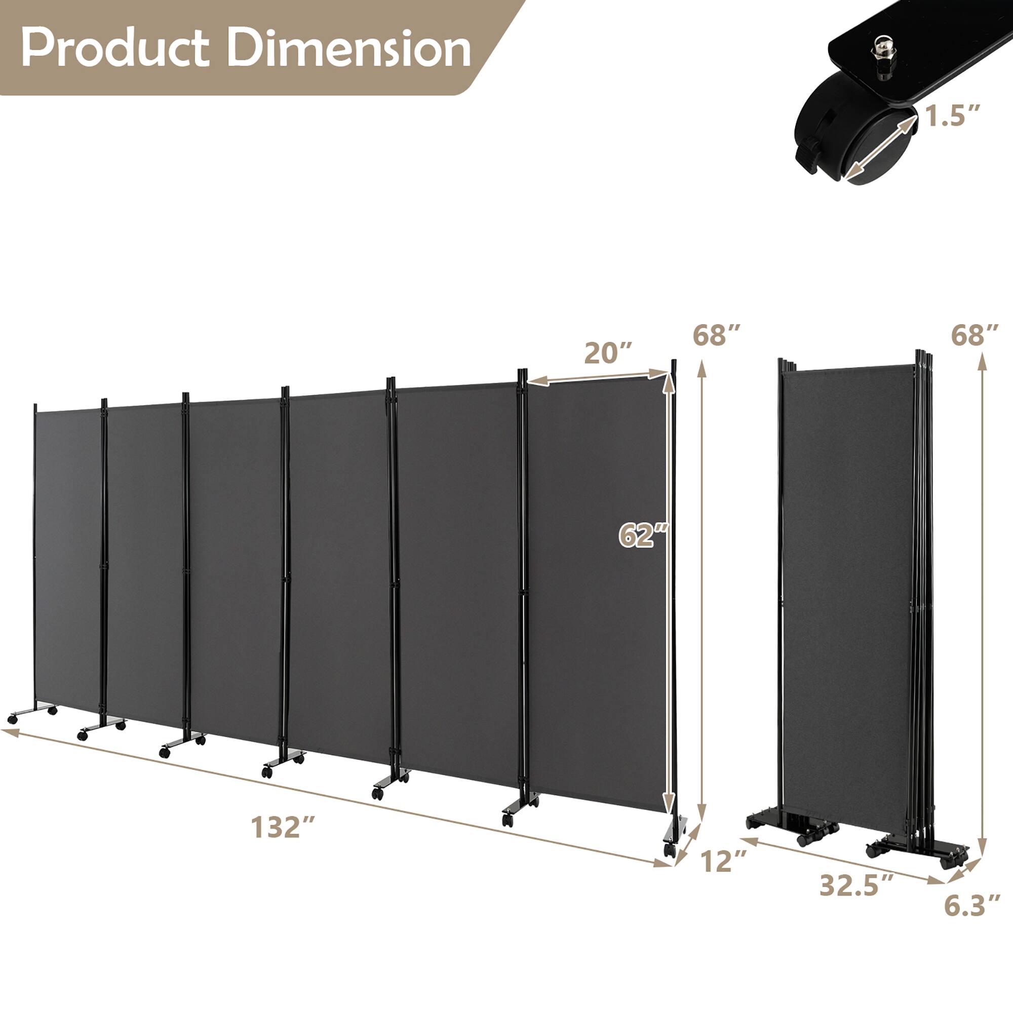 Product Dimension

1.5"
20"
68"
68"
62"
132"
12"
32.5"
6.3"