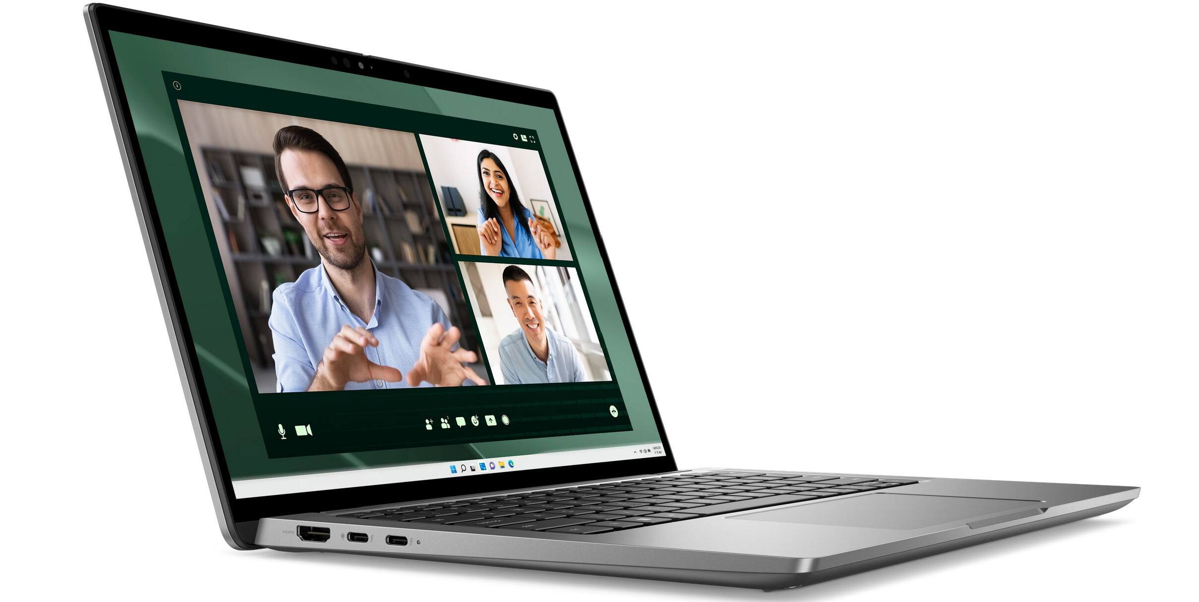 Angle. Dell - Latitude 7350 Notebook Laptop PC | 13-in QHD+ | Intel Ultra 5 135U | 16GB RAM | 256GB NVMe | Camera | Windows 11 Pro. - silver.