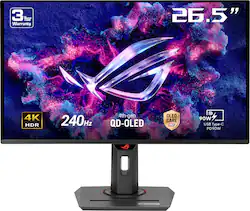 ASUS - ROG Strix 27" 4K OLED 240Hz 0.03ms Gaming Monitor with FreeSync Premium Pro and HDR (DisplayPort, HDMI) - Black - Front_Zoom