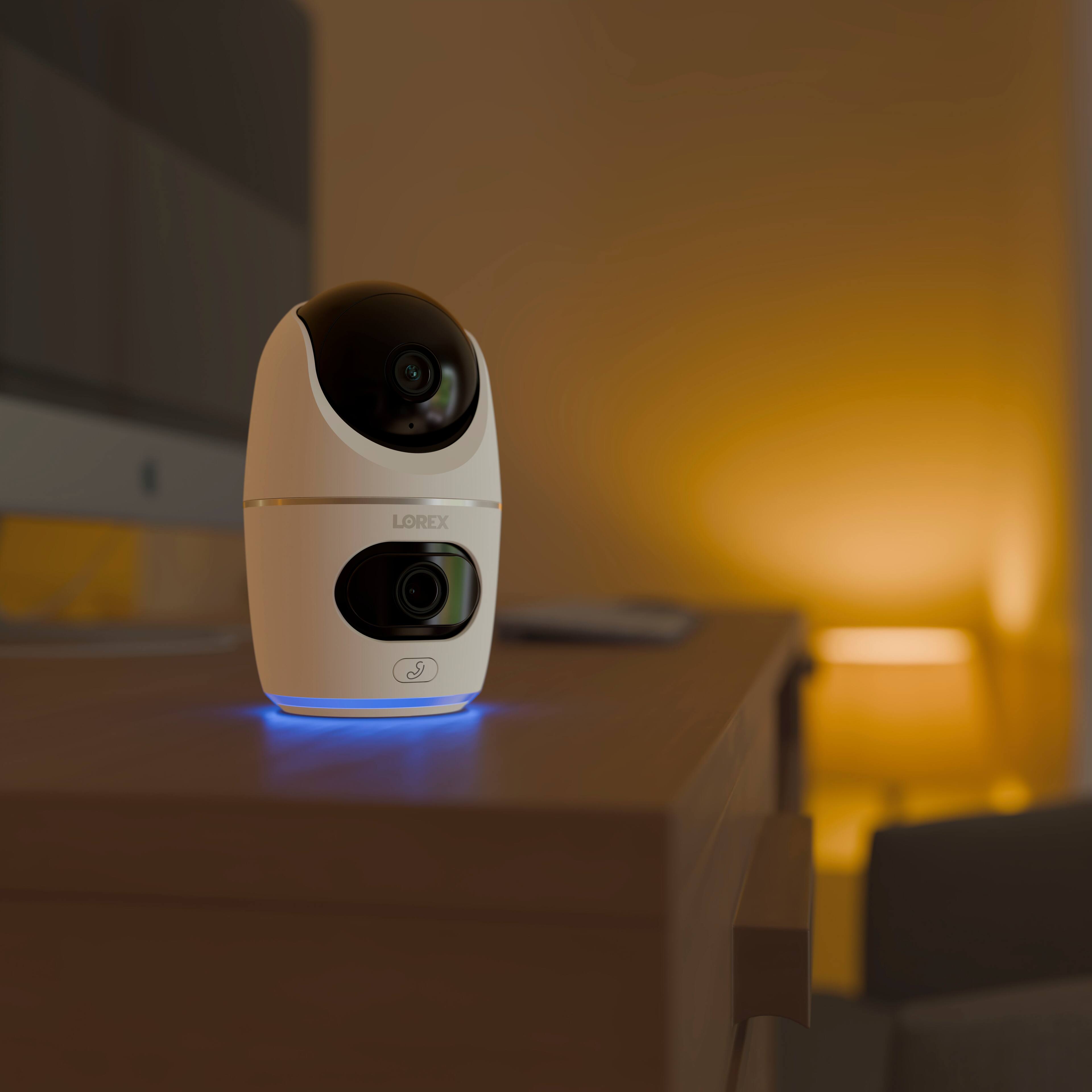 Alt View 15. Lorex - 2K Dual Lens Indoor Pan-Tilt Wi-Fi Security Camera - White.