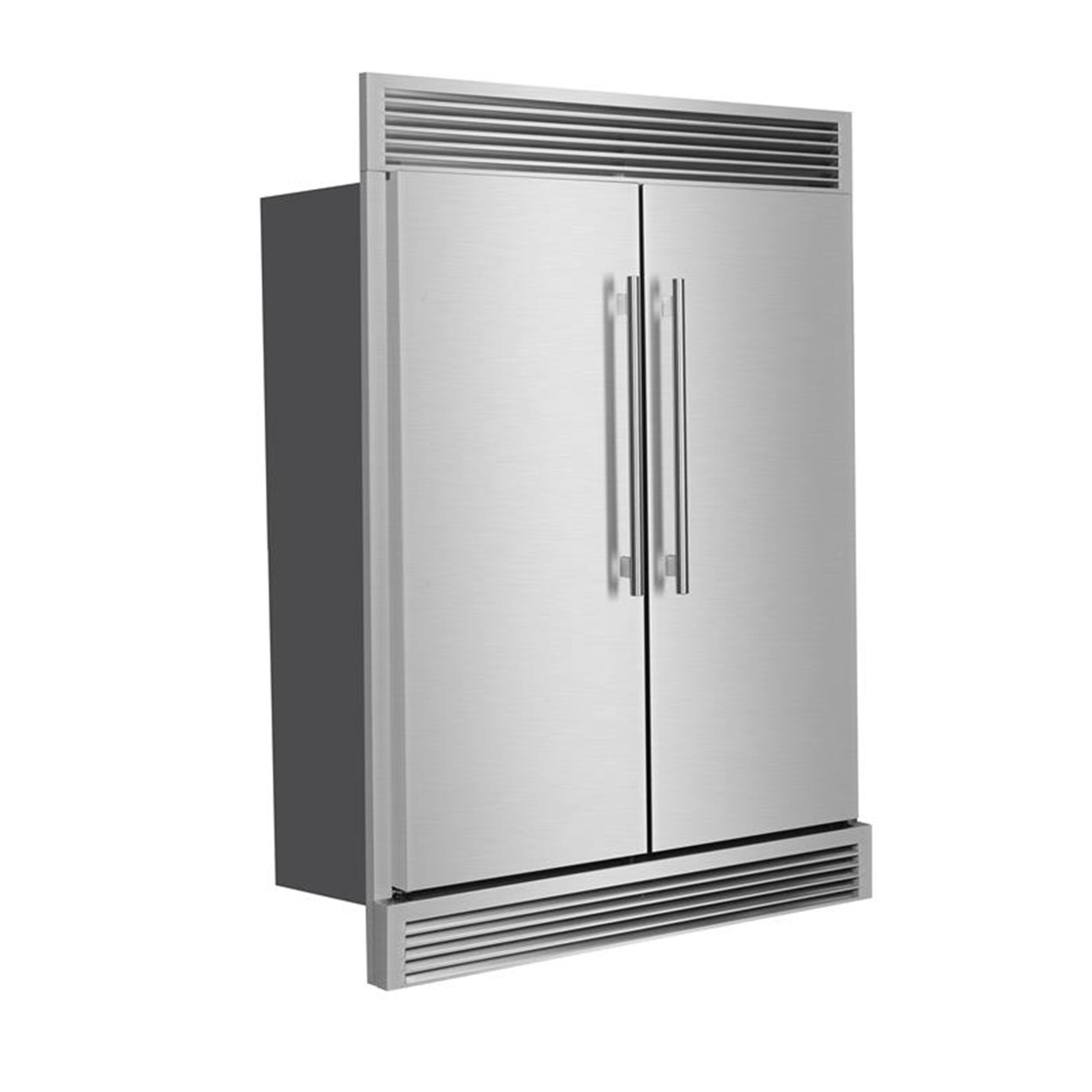 Angle. Forno Appliances - Maderno 27.2 Cu. Ft. Side-by-Side Convertible Refrigerator with Decorative Grill Trim - Stainless steel.