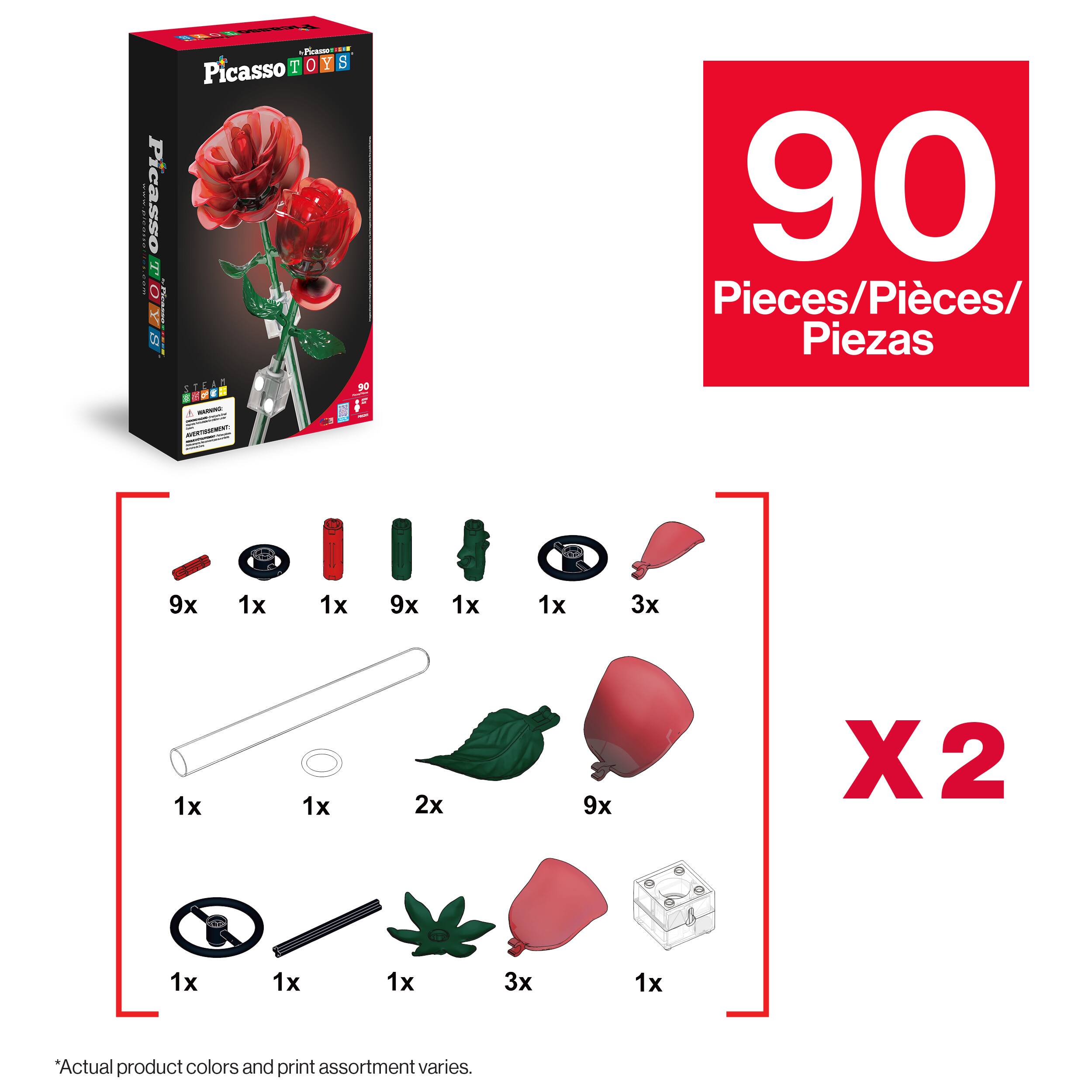 Picasso T | ON | 8 - T 0 1 S Picasso 90 Pieces/Pieces/Piezas 1 - , 1 + - : - 9O 9x 1x 1x 9x 1x 1x 3x 1x 1x 2x 9x X2 1x 1x 1x 3x 1x *Actual product colors and print assortment varies.
