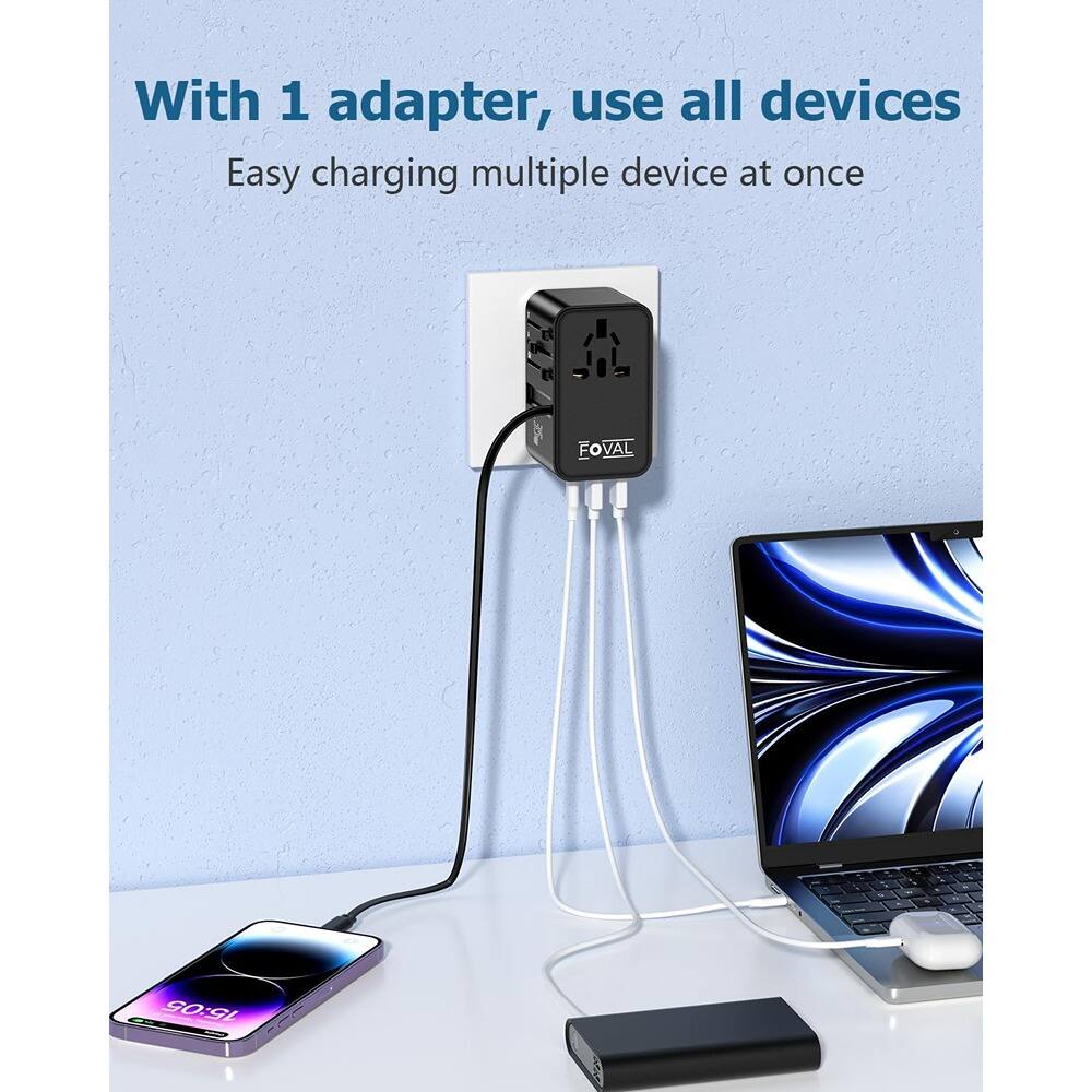 With 1 adapter, use all devices  
Easy charging multiple devices at once