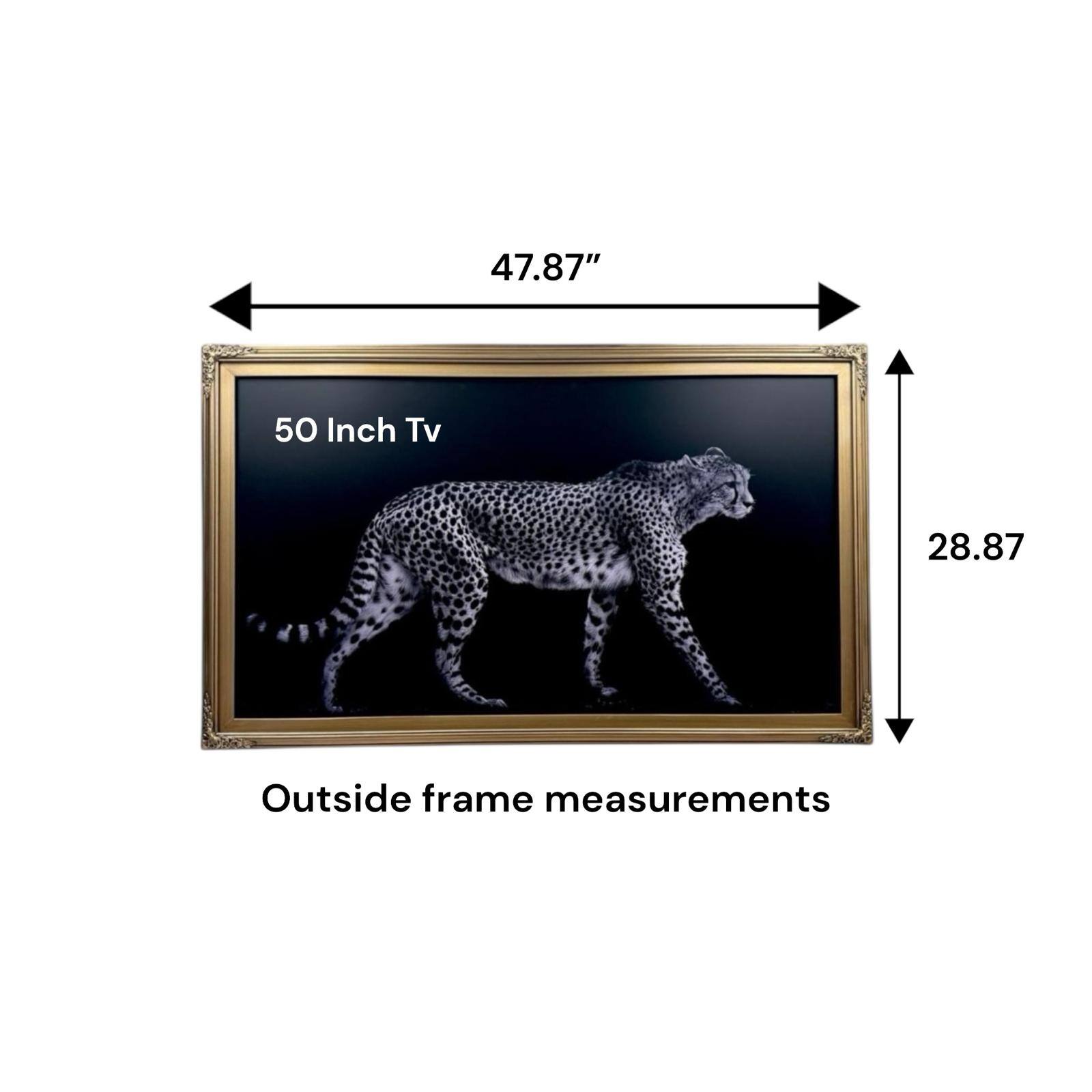 47.87" x 28.87" Outside frame measurements for a 50 Inch TV