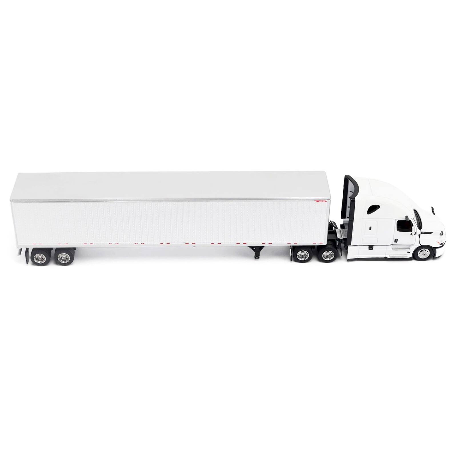 Alt View 1. Diecast Masters - 2025 Freightliner Cascadia Gen-5 Tractor w/Sleeper & Great Dane Trailer Winter White 1/64 Model by Diecast Masters.