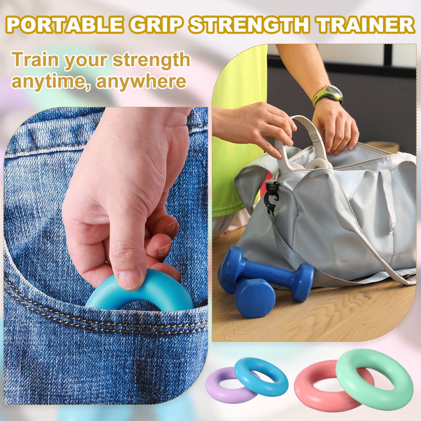 PORTABLE GRIP STRENGTH TRAINER  
Train your strength anytime, anywhere
