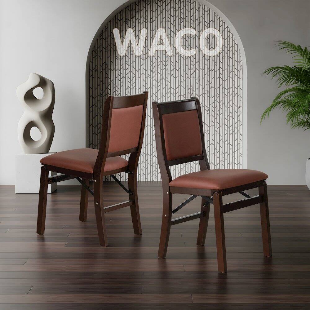 Alt View 3. East West Furniture - Waco Kitchen Chairs with PU Leather Seat - Mahogany.