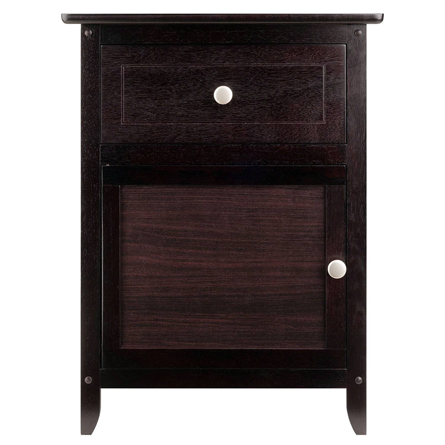Left. Hivvago - Hivvago End Table Nightstand Accent Table - Dark Brown.