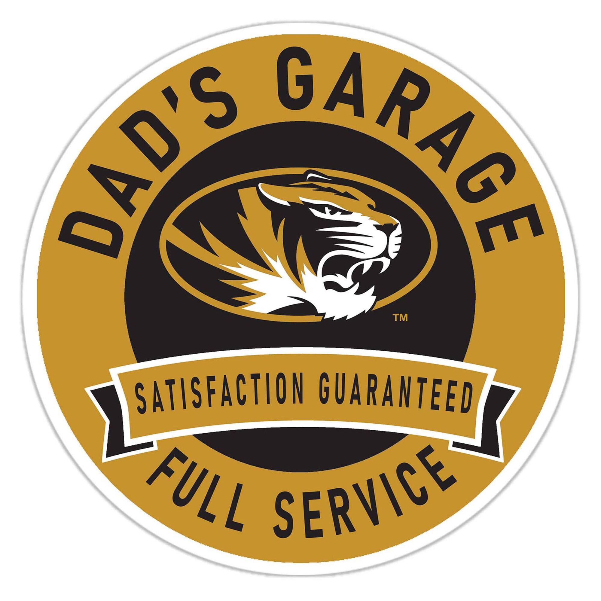 Missouri Tigers 16" Dad's Garage Wood Sign