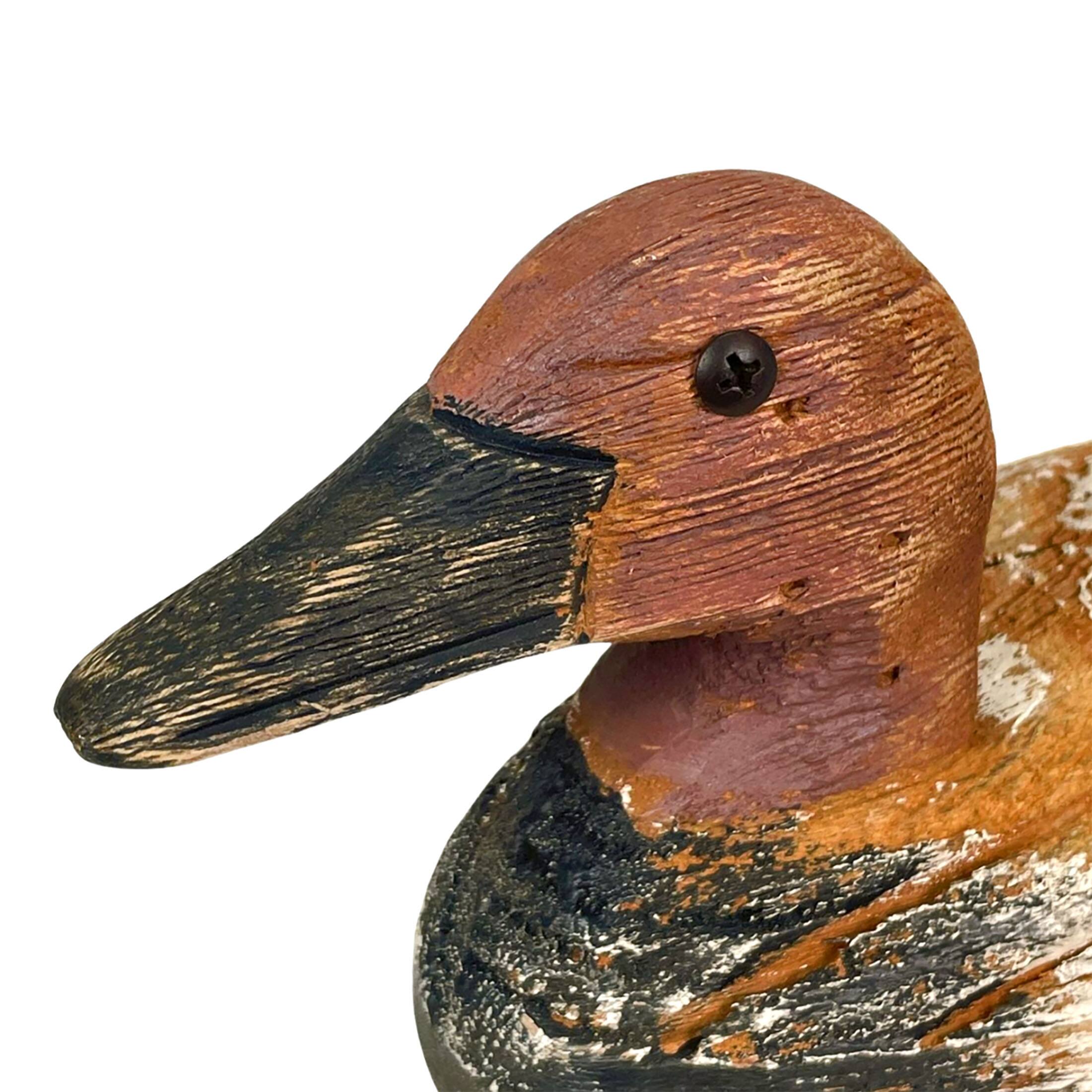 Alt View 2. Things2Die4 - Rustic Hand-Carved Wooden Duck Decoy 9.5" Vintage Folk Art Mallard Statue Decor - Brown.