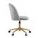 Left Zoom. Linon Home Décor - Andrea Plush Velvet Fabric Rolling Desk Chair - Gray.
