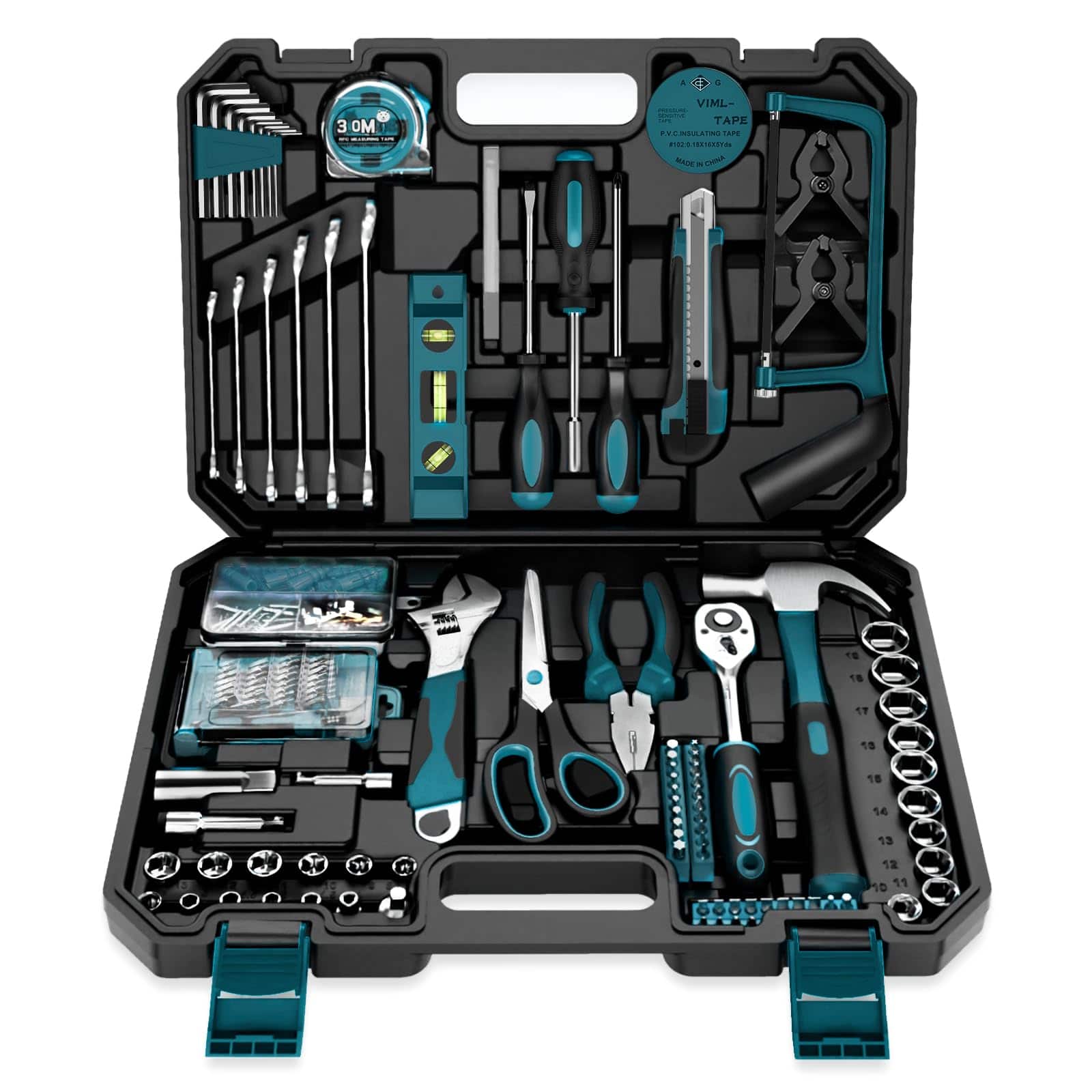 Skar Audio - Home Tool Kit 257-pcs - Household Basic Repair Set For Men Women General Hand Mechanic's & Wrench Socket - Default
