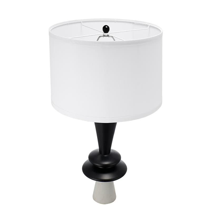 Alt View 6. Luckbyte - D15x26.7" Black Aluminum Table Lamp Disc Accents White Shade Lamp Shade Assembly Required.