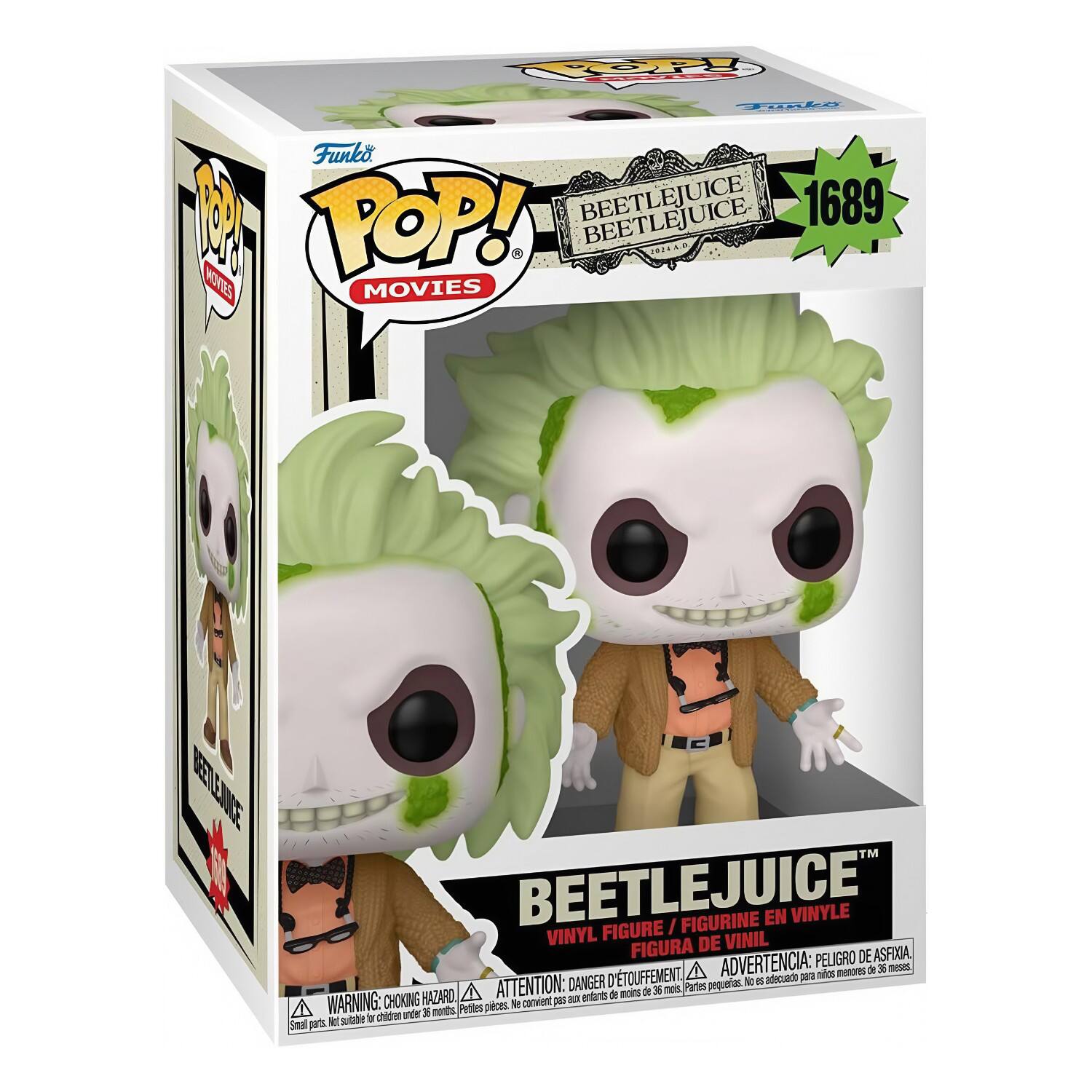 Funko Pop! Beetlejuice 1689

Movies

Beetlejuice

Vinyl Figure

Vinyl Figurine

Peligro de asfixia

D'etouffement

Advertencia

para niños menores de 36 meses

Películas peligrosas

Partes pequeñas

Ne no se ingieren

Danger

choking hazard

Petites pièces

Ne pas les mettre dans les mains des enfants de moins de 36 mois

Parts small

Not suitable for children under 36 months