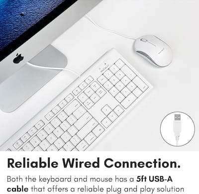 Macally Full Size USB Wired Mac Keyboard and Mouse Combo Macally Full Size USB Wired Mac Keyboard and Mouse Combo