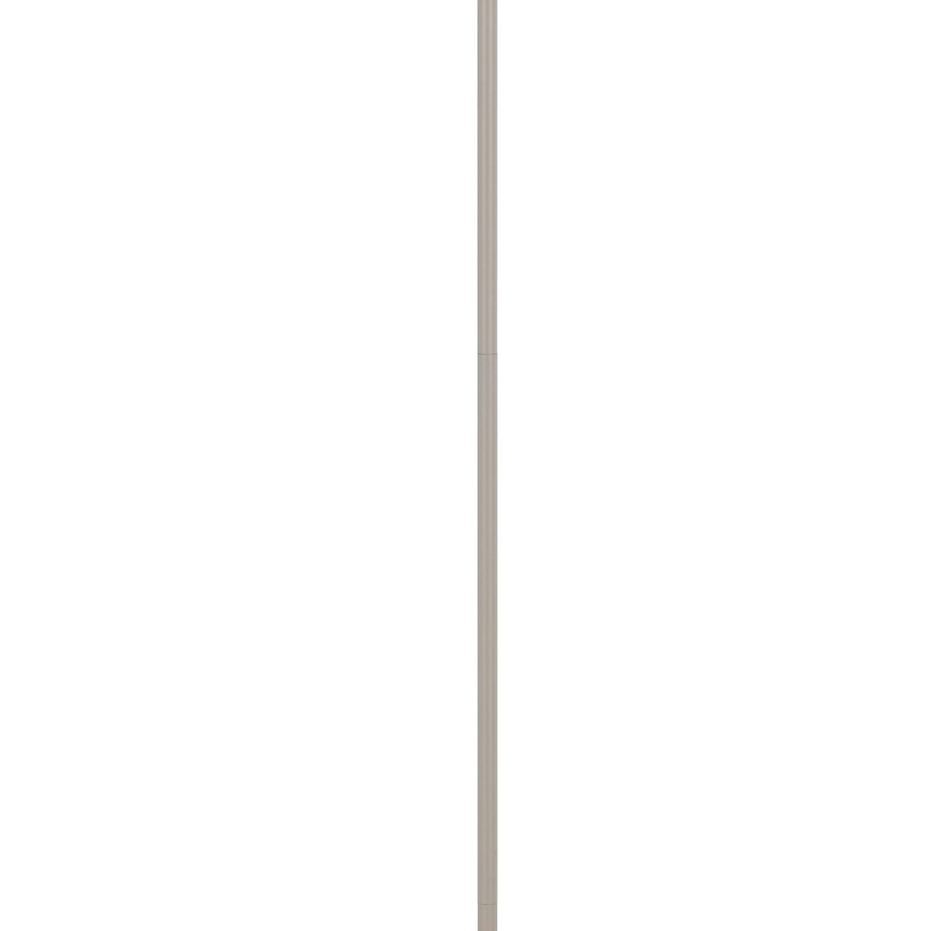 Left. Manhattan Lane - Plue 63 Inch Floor Lamp, Chrome Pole Round Base, Drum Shade.