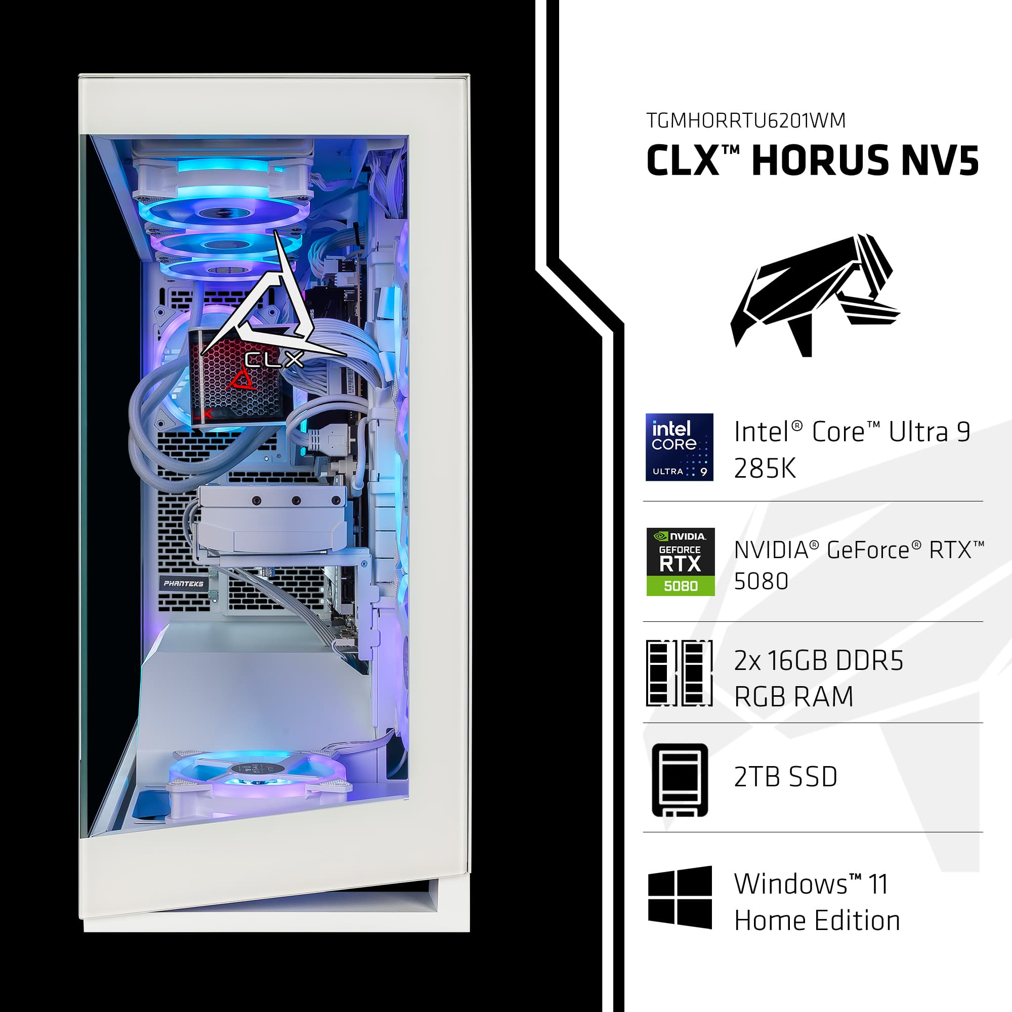 CLX Horus Gaming Computer Intel Core Ultra 9 285K 32GB DDR5