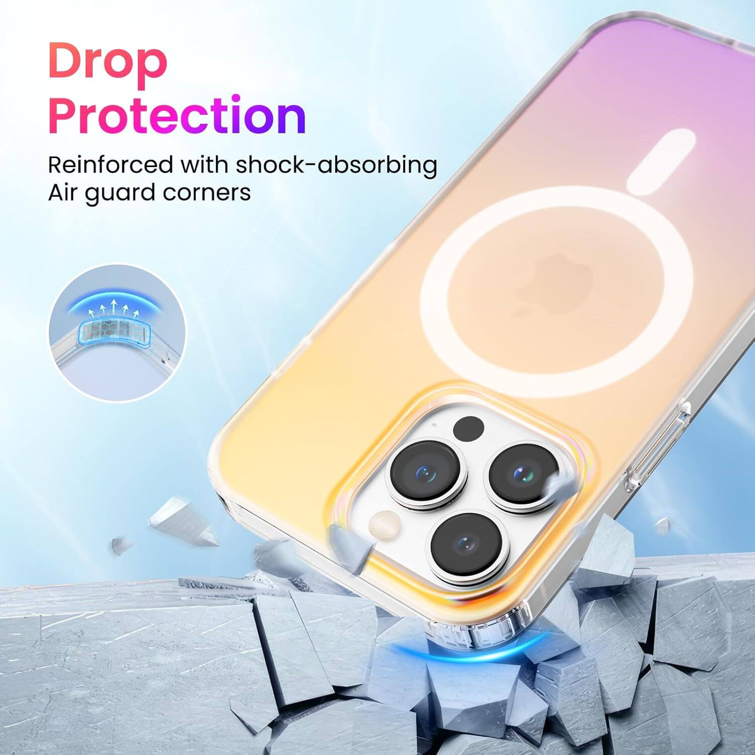 Drop Protection
Reinforced with shock-absorbing Air guard corners