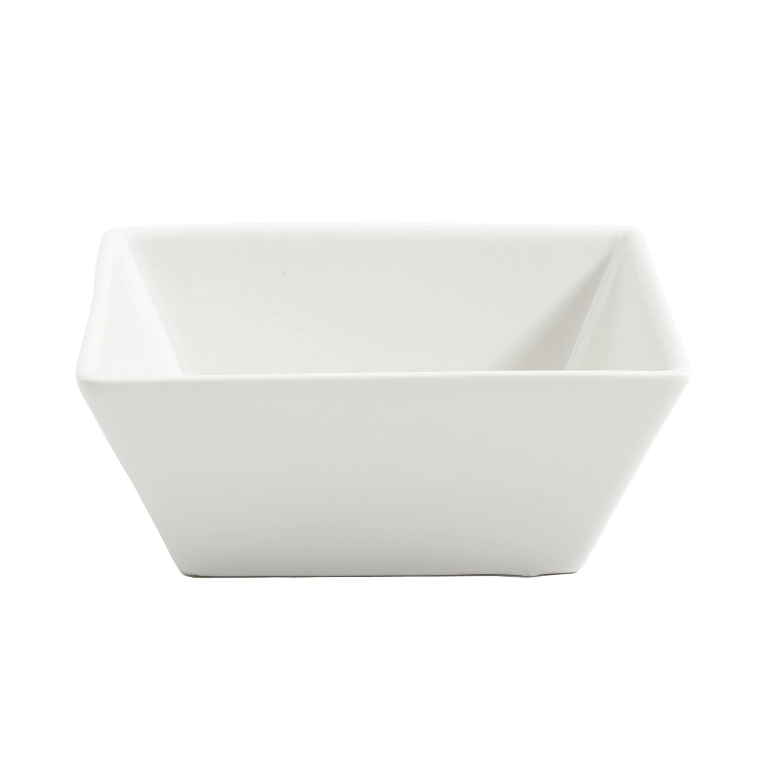 Alt View 4. Gibson - Gibson Everyday Hard Square 12 Piece Fine Ceramic Dinnerware Set in White - White.
