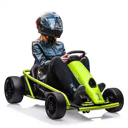 GARVEE - Outdoor Ride on Go Kart for Kids 8-11 Year - Green