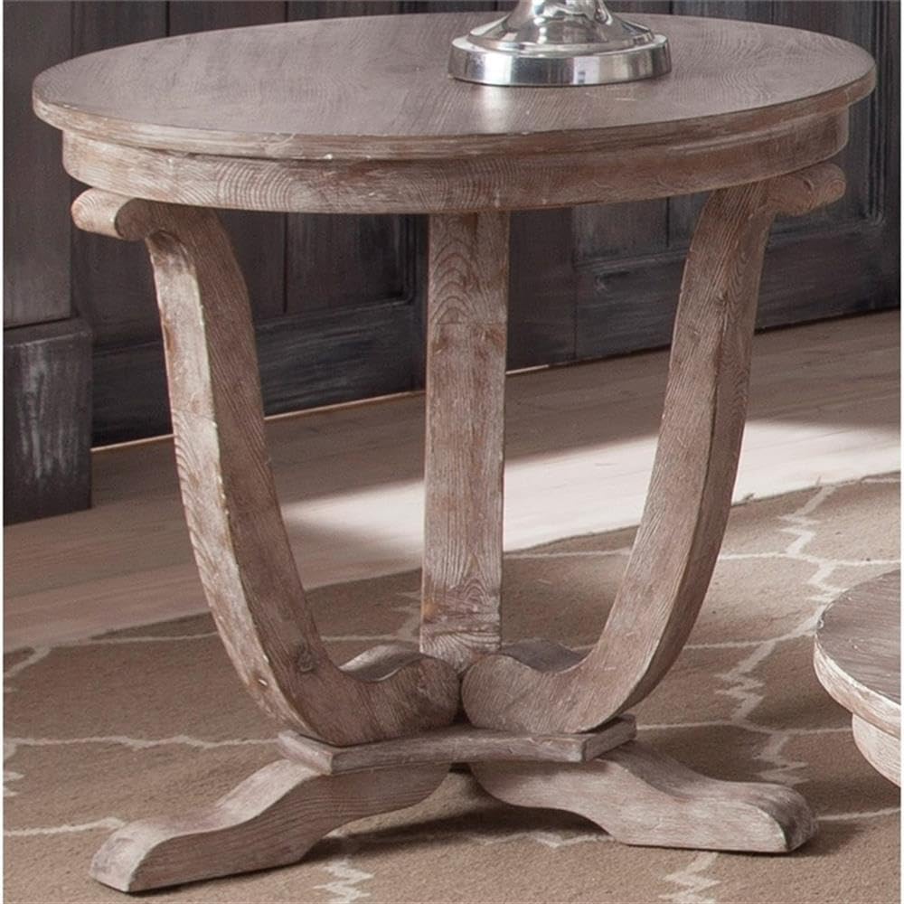 Alt View 3. Liberty Furniture Industries - Greystone Mill End Table in Stone White Wash w/ Wirebrush Distressing - Gray.