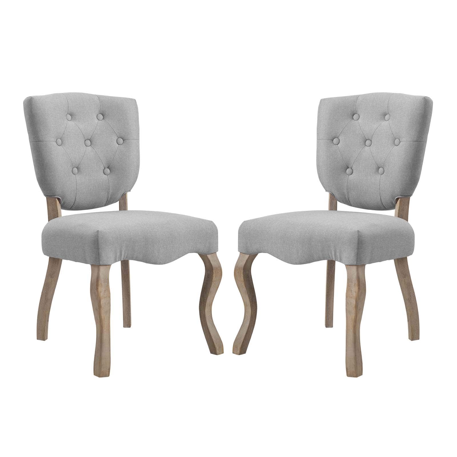 Array Dining Side Chair Set of 2 by Modway - Light Gray