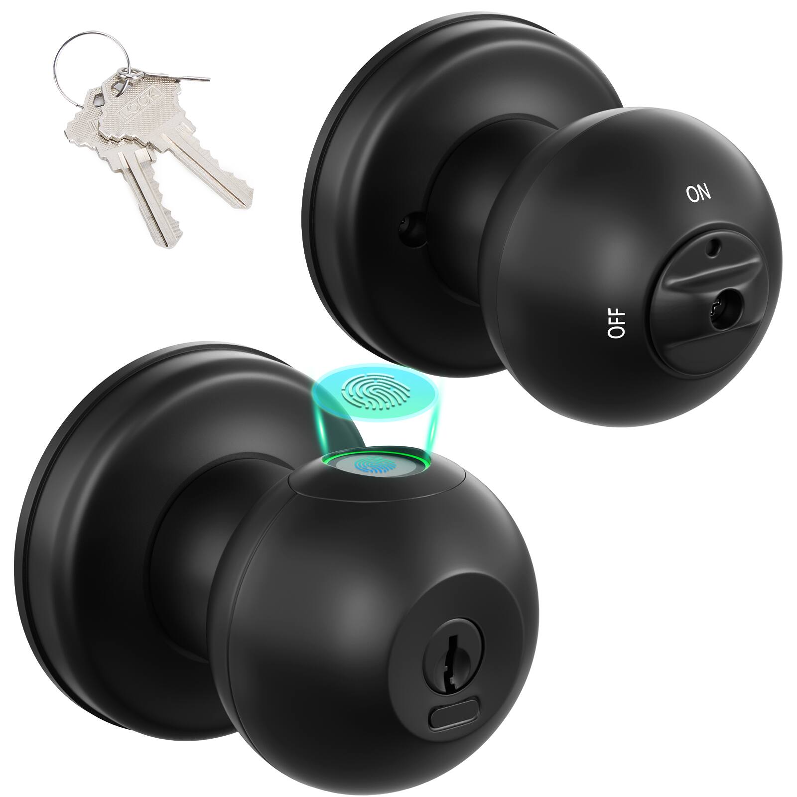 Alt View 8. Fitnate - Rechargeable Fingerprint Smart Door Lock with Key - Black.