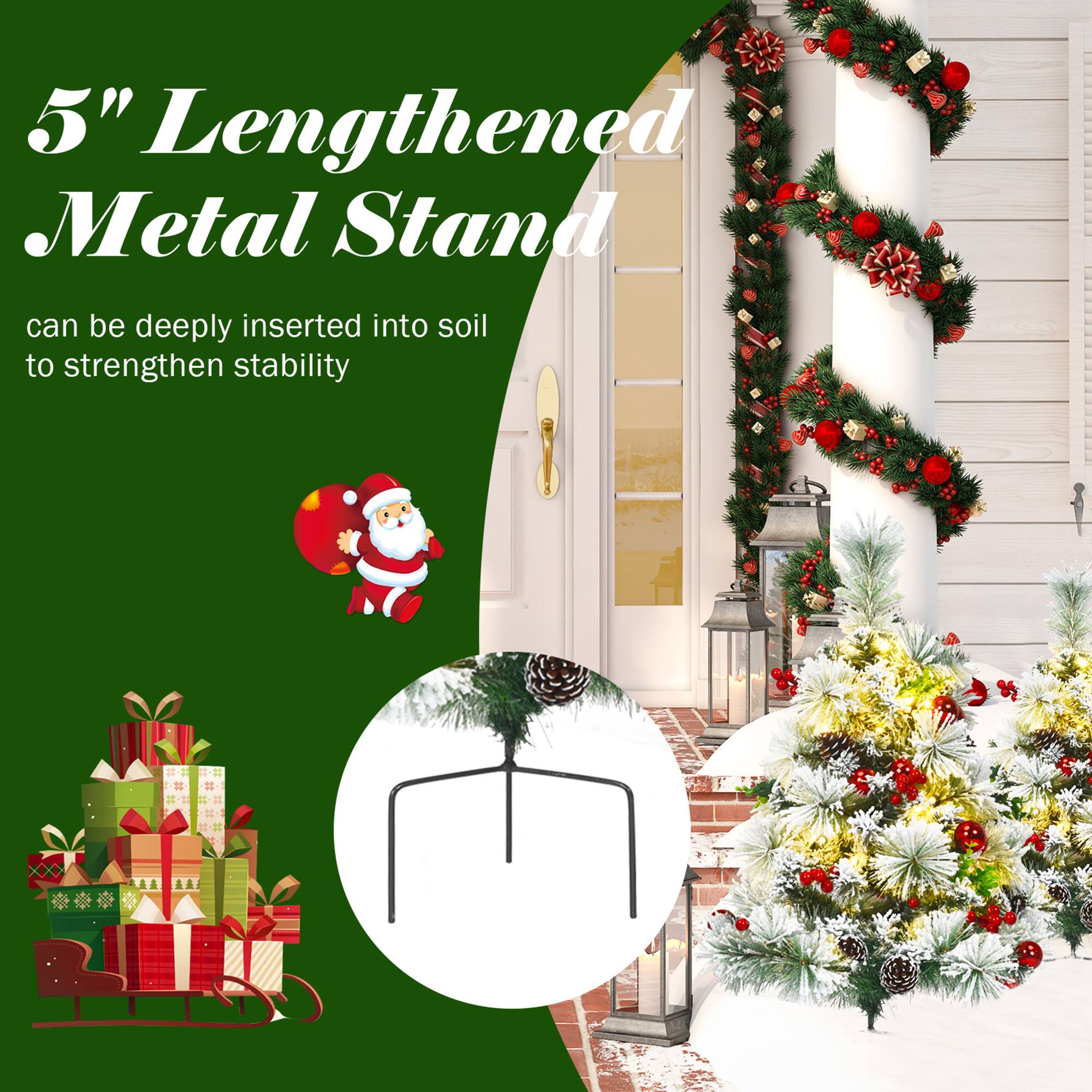 5" Lengthened Metal Stand  
can be deeply inserted into soil to strengthen stability