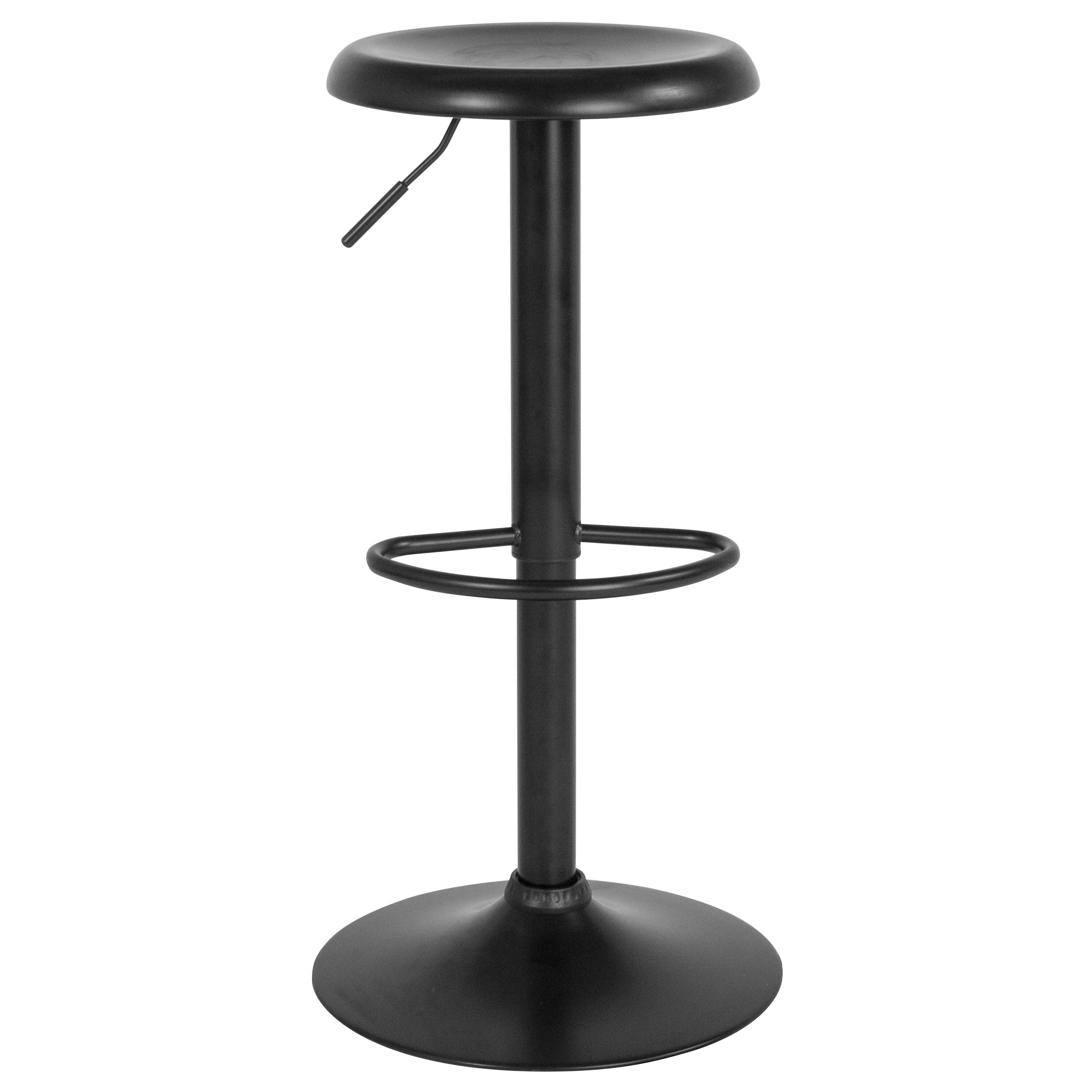 Alt View 11. Alamont Home - Madrid Series Adjustable Height Retro Barstool - Black.