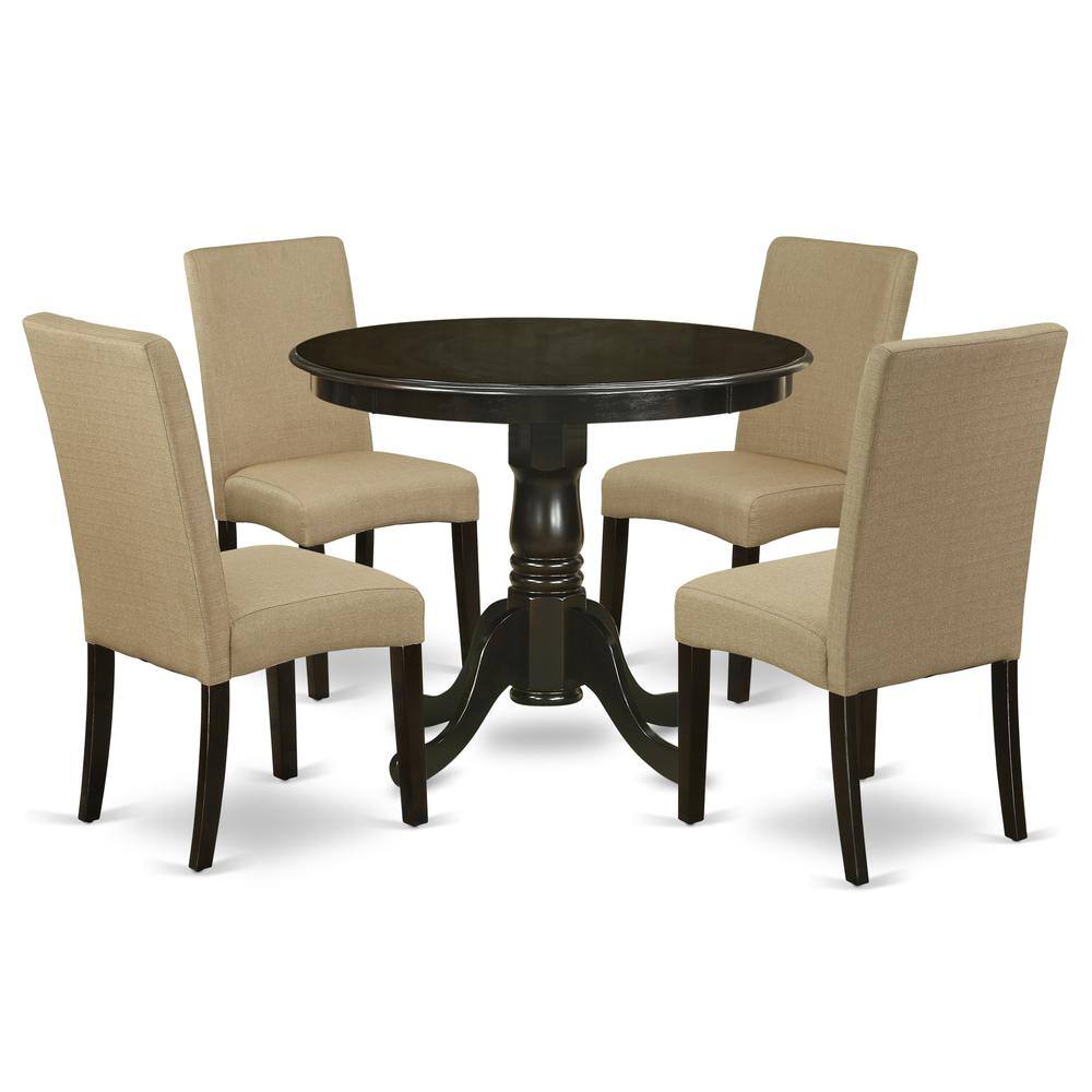 Back. East West Furniture - Dining Room Set Cappuccino - Brown.