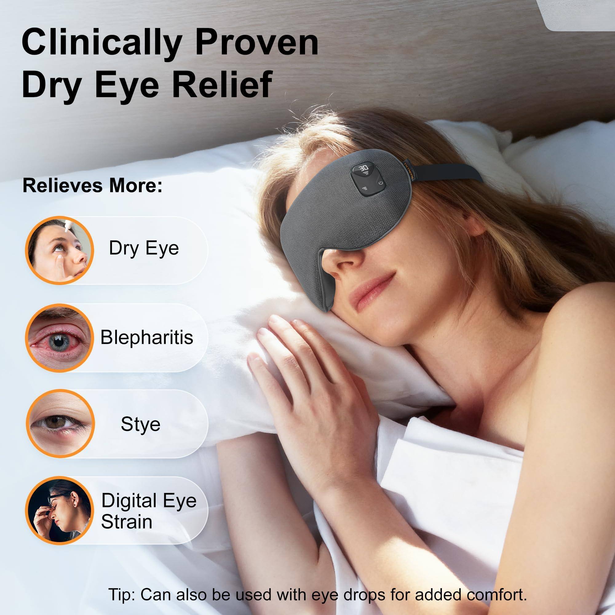Clinically Proven Dry Eye Relief

Relieves More:
- Dry Eye
- Blepharitis
- Stye
- Digital Eye Strain

Tip: Can also be used with eye drops for added comfort.