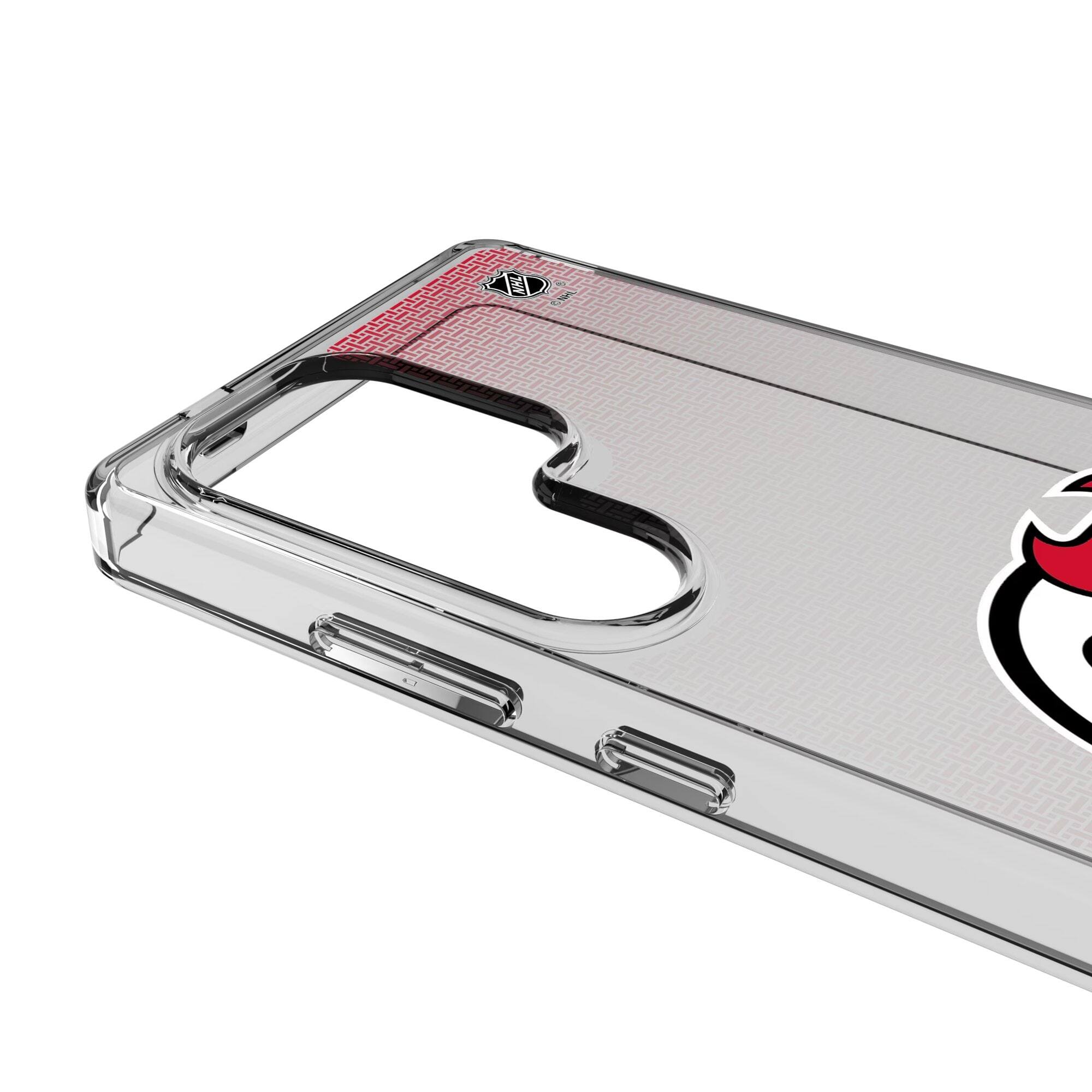 Alt View 2. Keyscaper - New Jersey Devils Linen Logo Galaxy Clear Case - S25 - Multicolor.