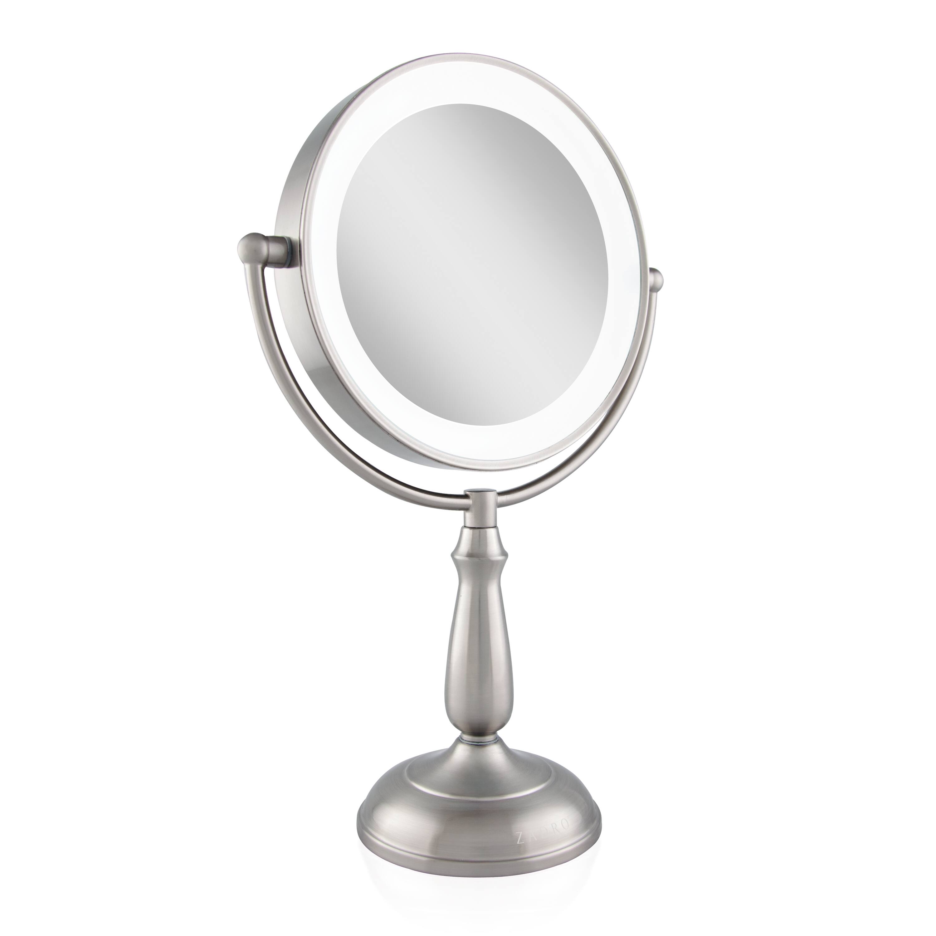 Alt View 4. Zadro - LED Lighted Makeup Mirror with Touch Control and Magnification Options 5X, 10X, 12X - Satin Nickel.