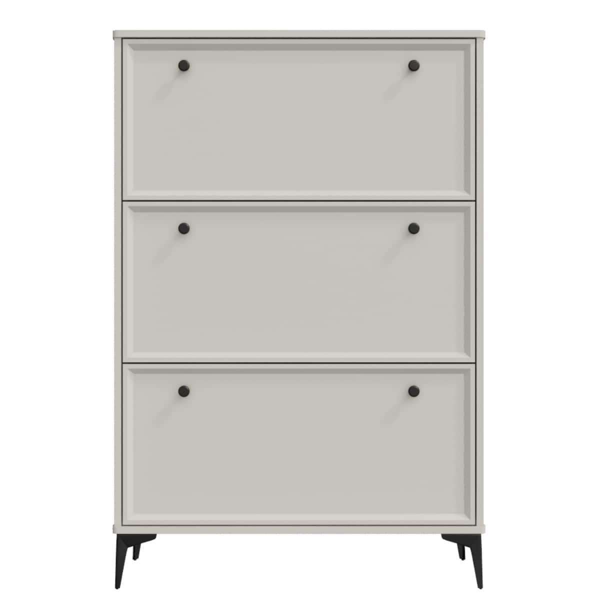 HTUTWOO - Shoe Cabinet with 3 Flip Drawers - Stylish Hidden Storage & Adjustable Shelves for Entryway, Hallway, Apartments - White