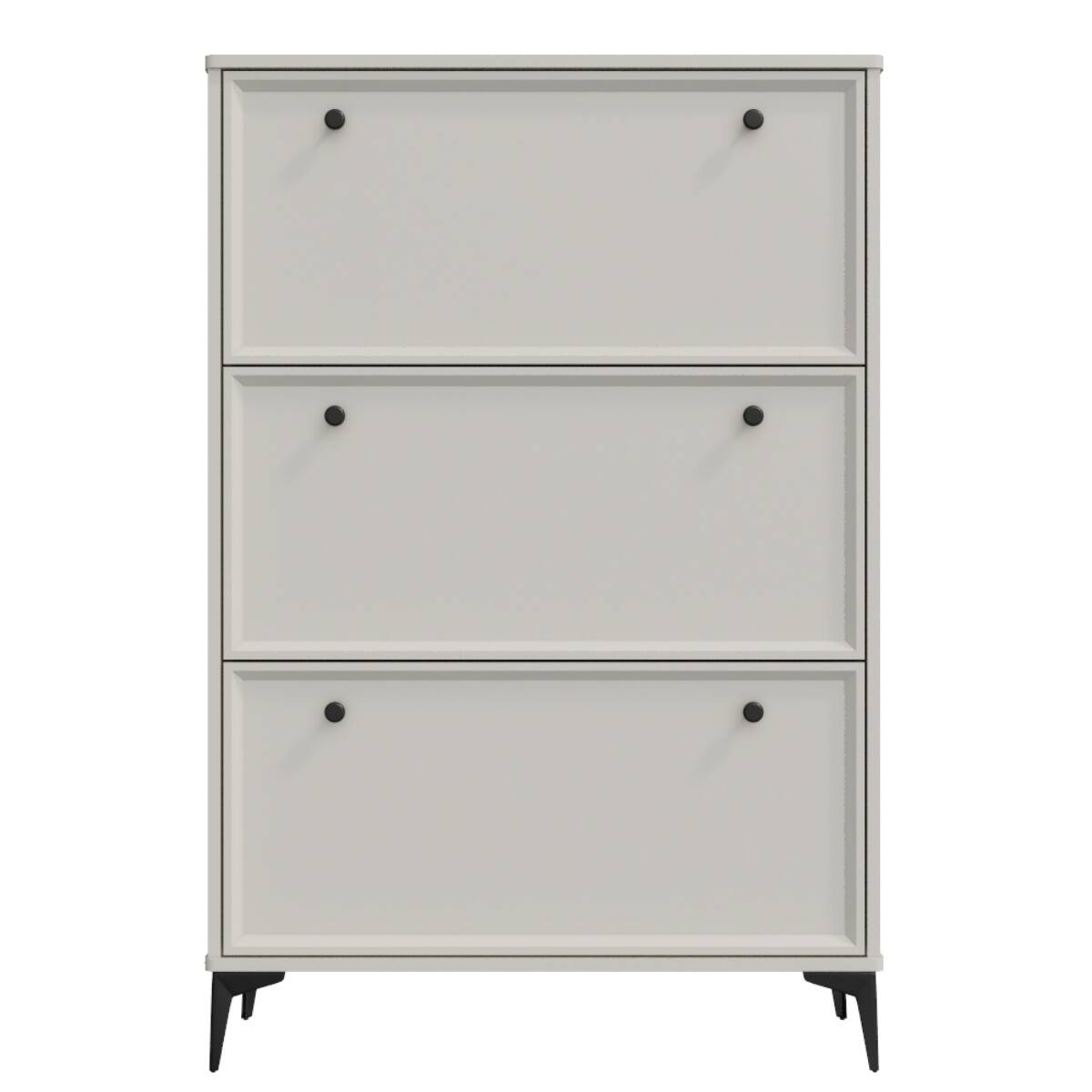 Front. HTUTWOO - White Shoe Cabinet with 3 Flip Drawers - Stylish Hidden Storage & Adjustable Shelves for Entryway, Hallway, Apartments - White.