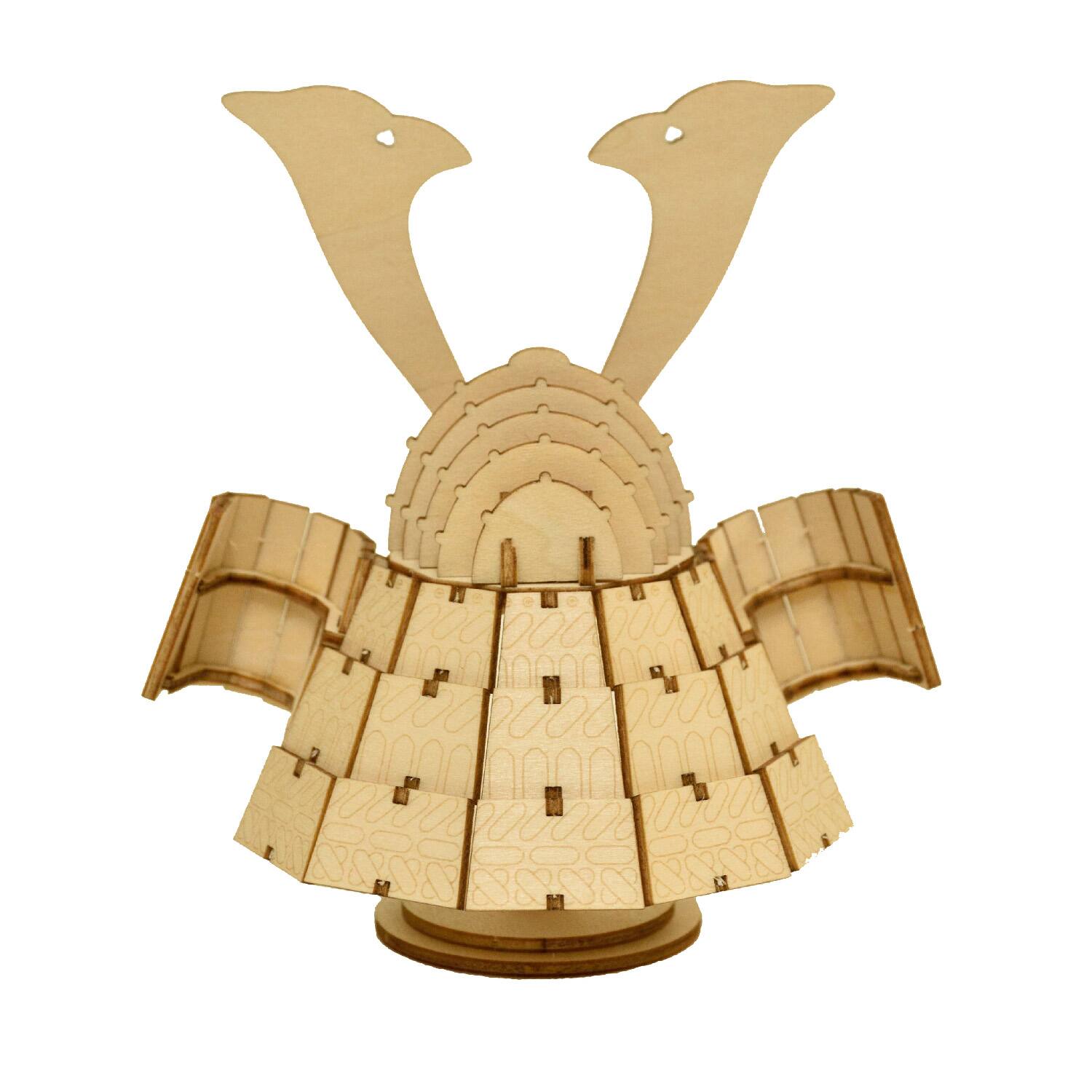 Angle. 3D Puzzle - 3D DIY Puzzle: Kabuto Samurai Warrior Helmet - 77pcs.