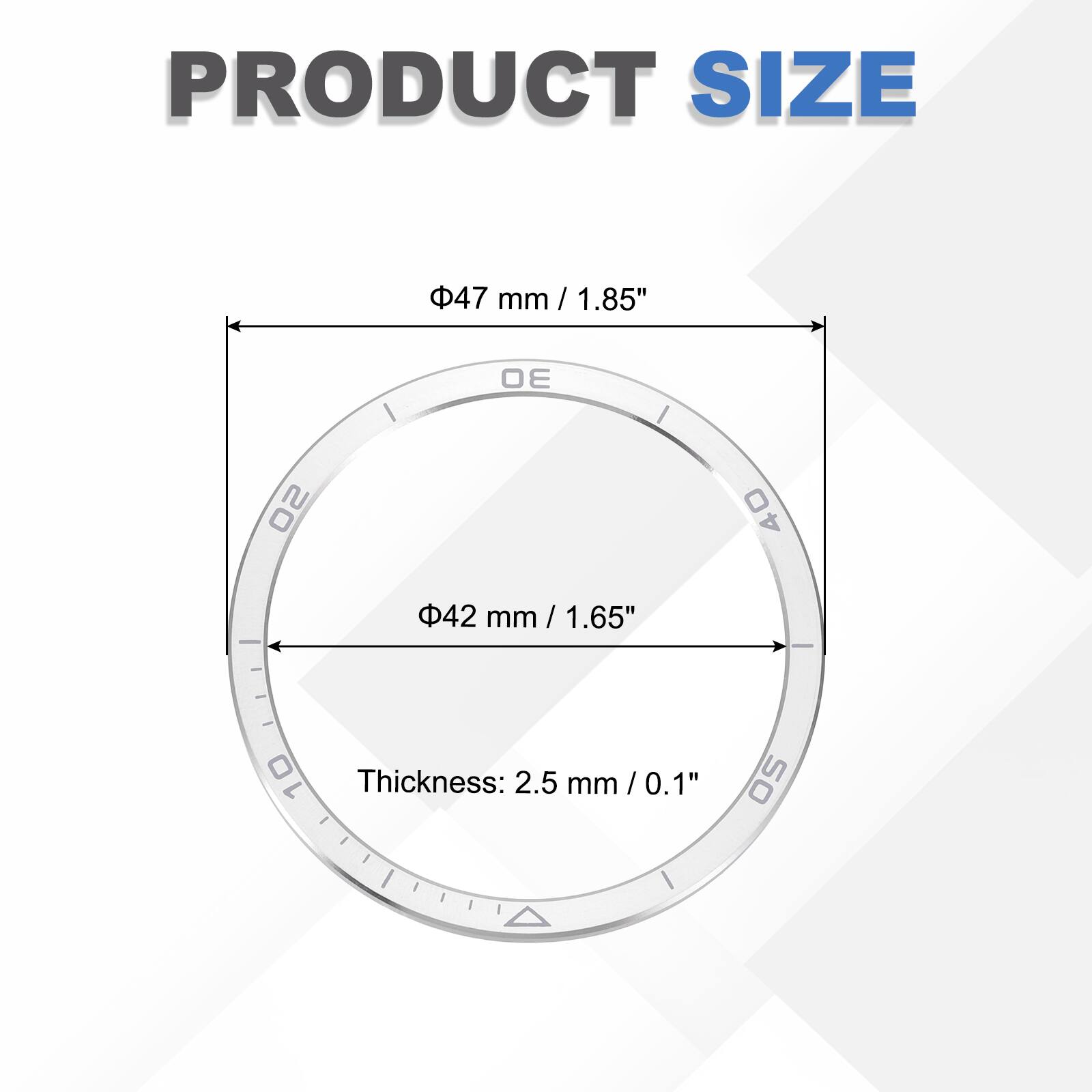 PRODUCT SIZE

Φ47 mm / 1.85"

Φ42 mm / 1.65"

Thickness: 2.5 mm / 0.1"