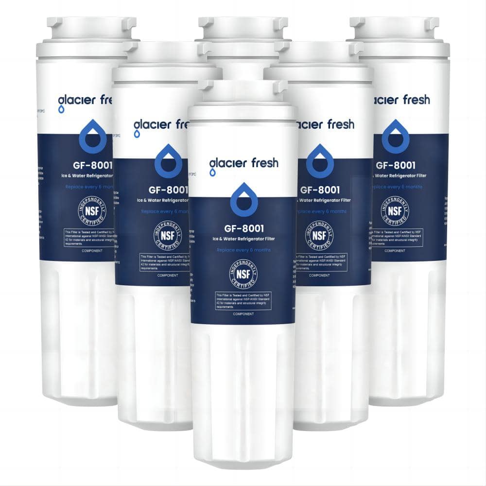 GLACIER FRESH - UKF8001 Compatible with Whirlpool Refrigerator Water Filter 4, EDR4RXD1, 6 Pack