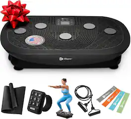 LifePro - Rumblex Plus 4D Vibration Plate Machine for Full Body Workout and Recovery - Black
